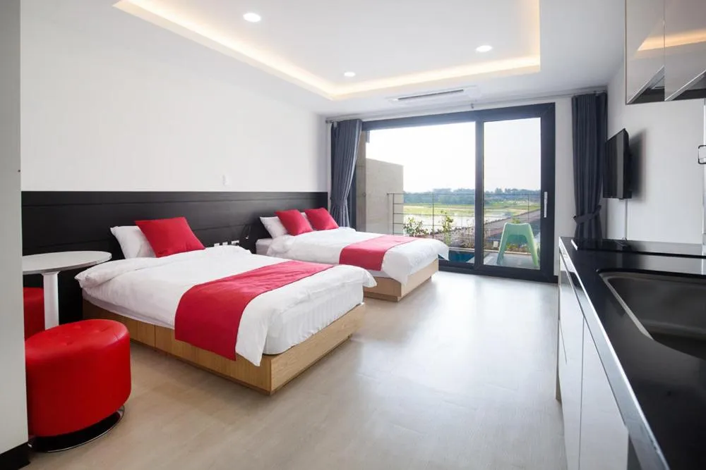 Bed in Jeju Chrismas Resort