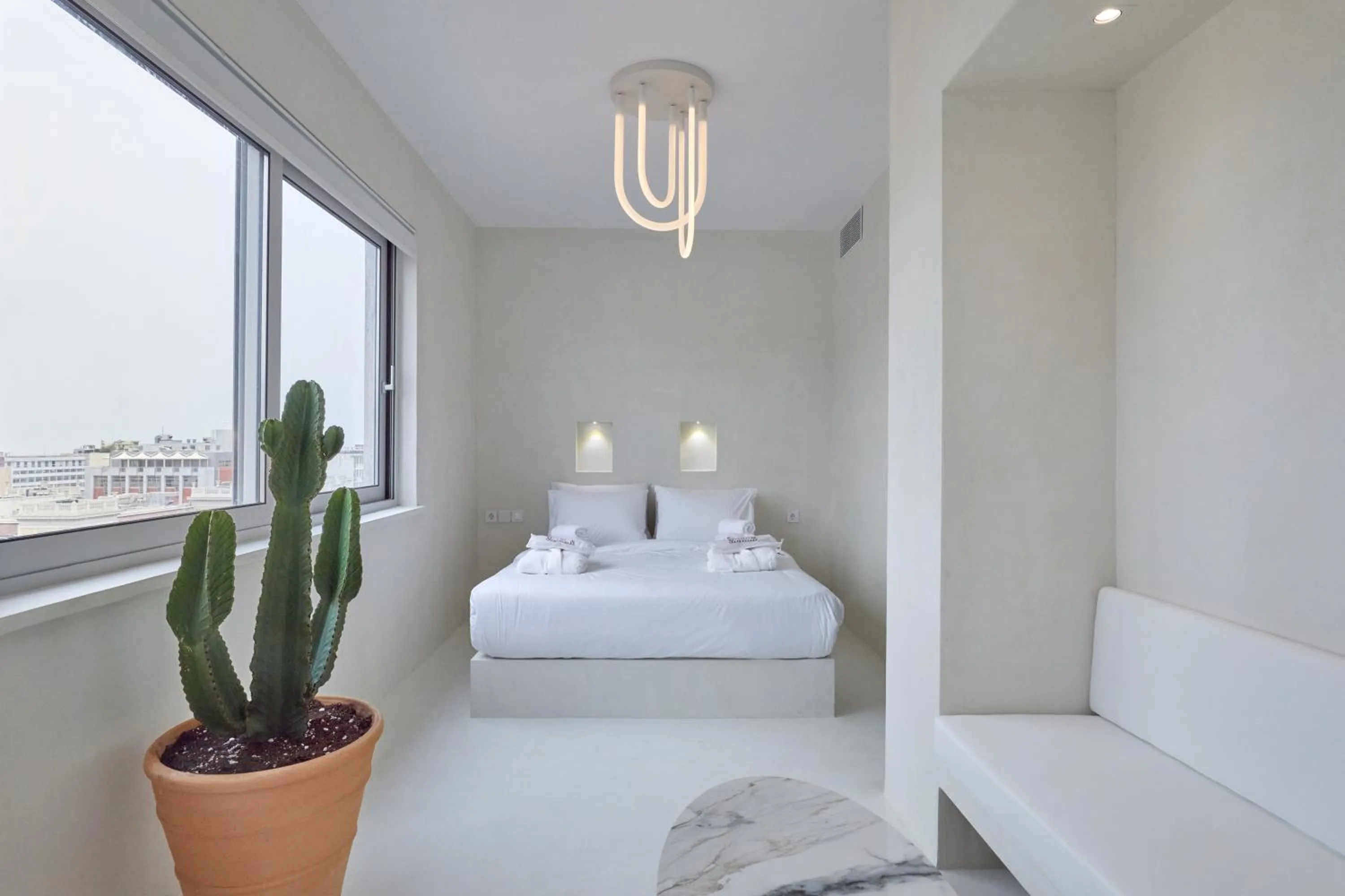 Bedroom, Bed in Athens Penthouse