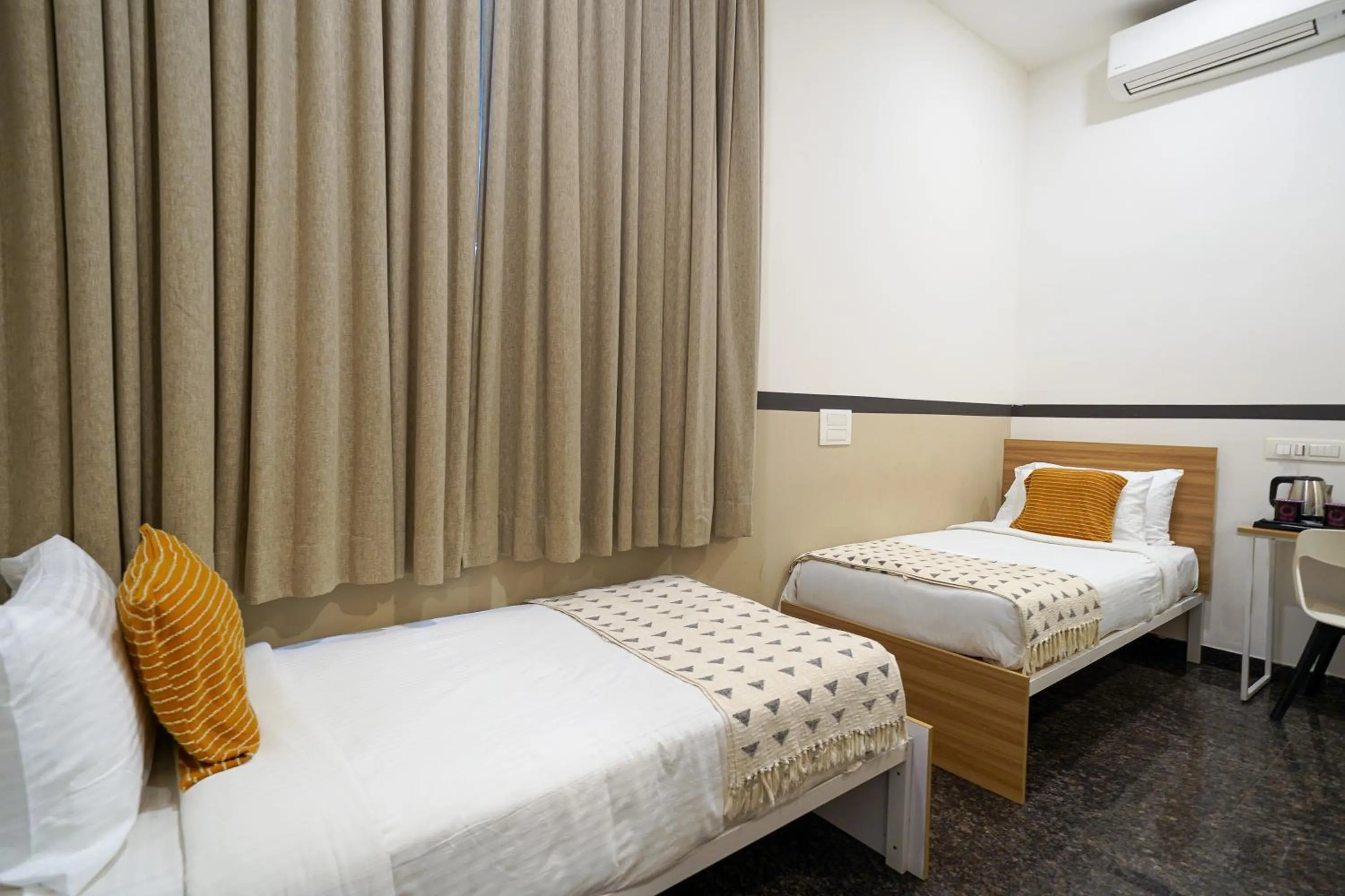 Bedroom, Bed in Olive Zip Domlur by Embassy Group