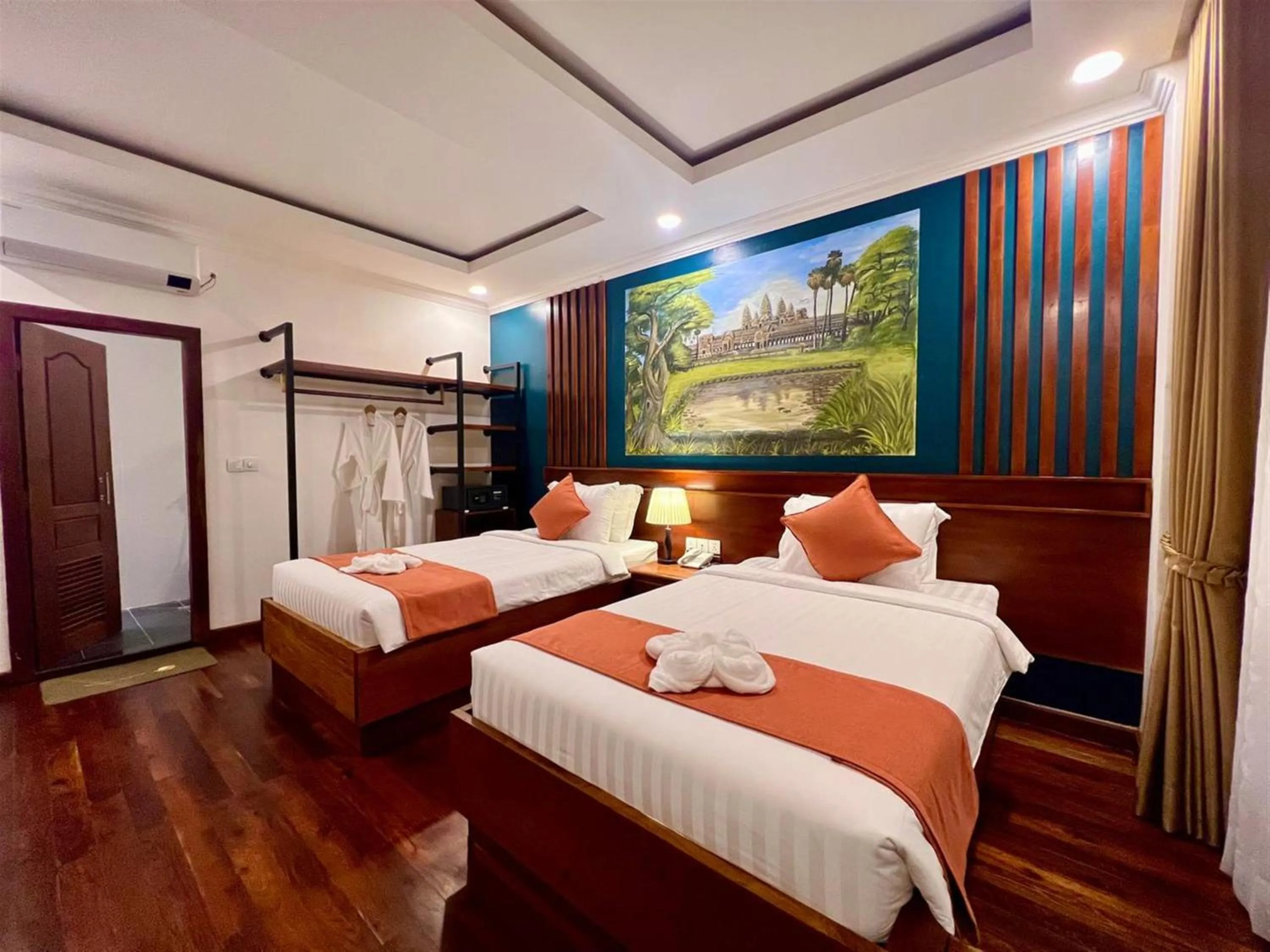 View (from property/room), Bed in Le Vert Angkor Hotel