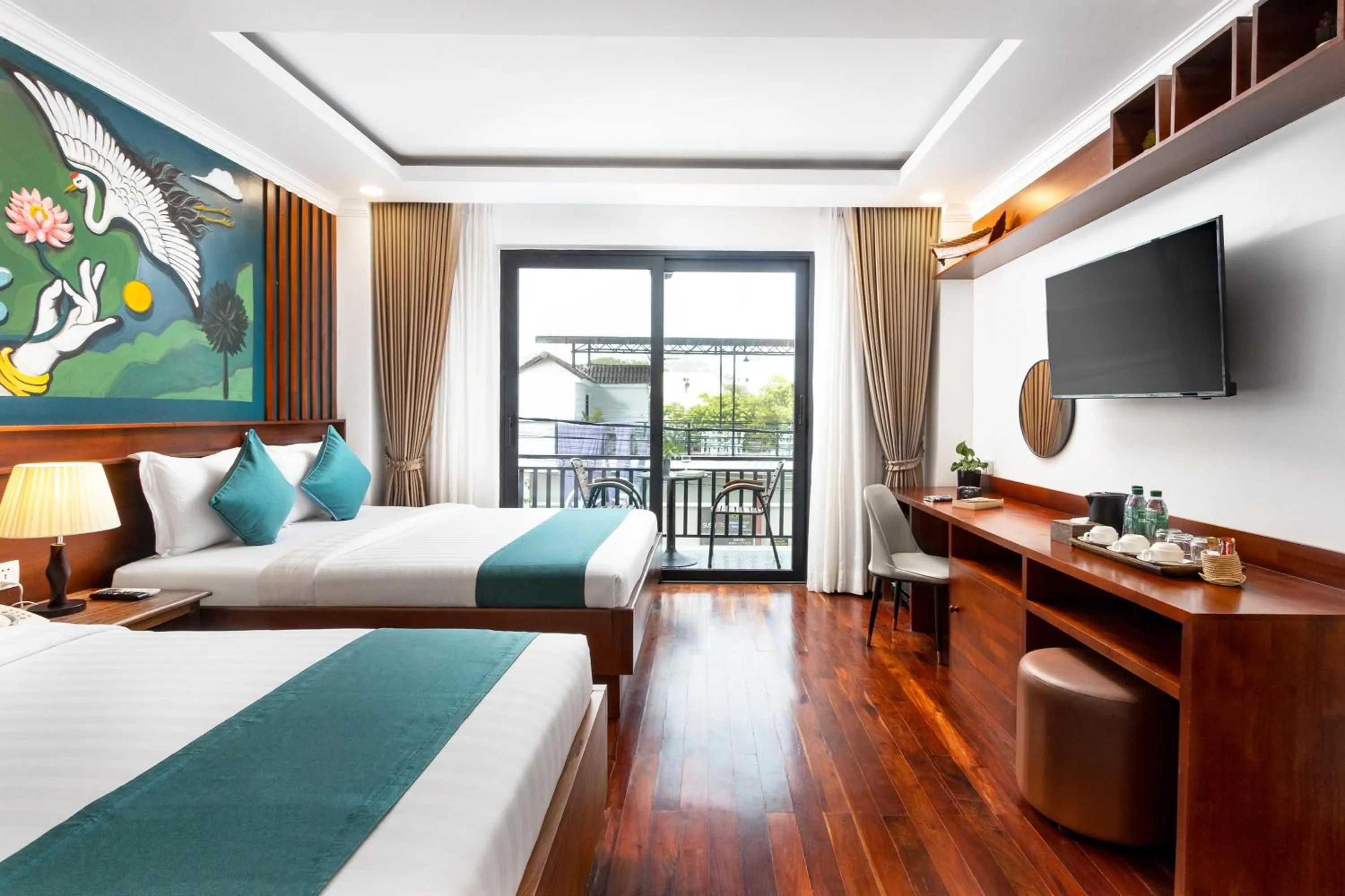 Bed in Le Vert Angkor Hotel