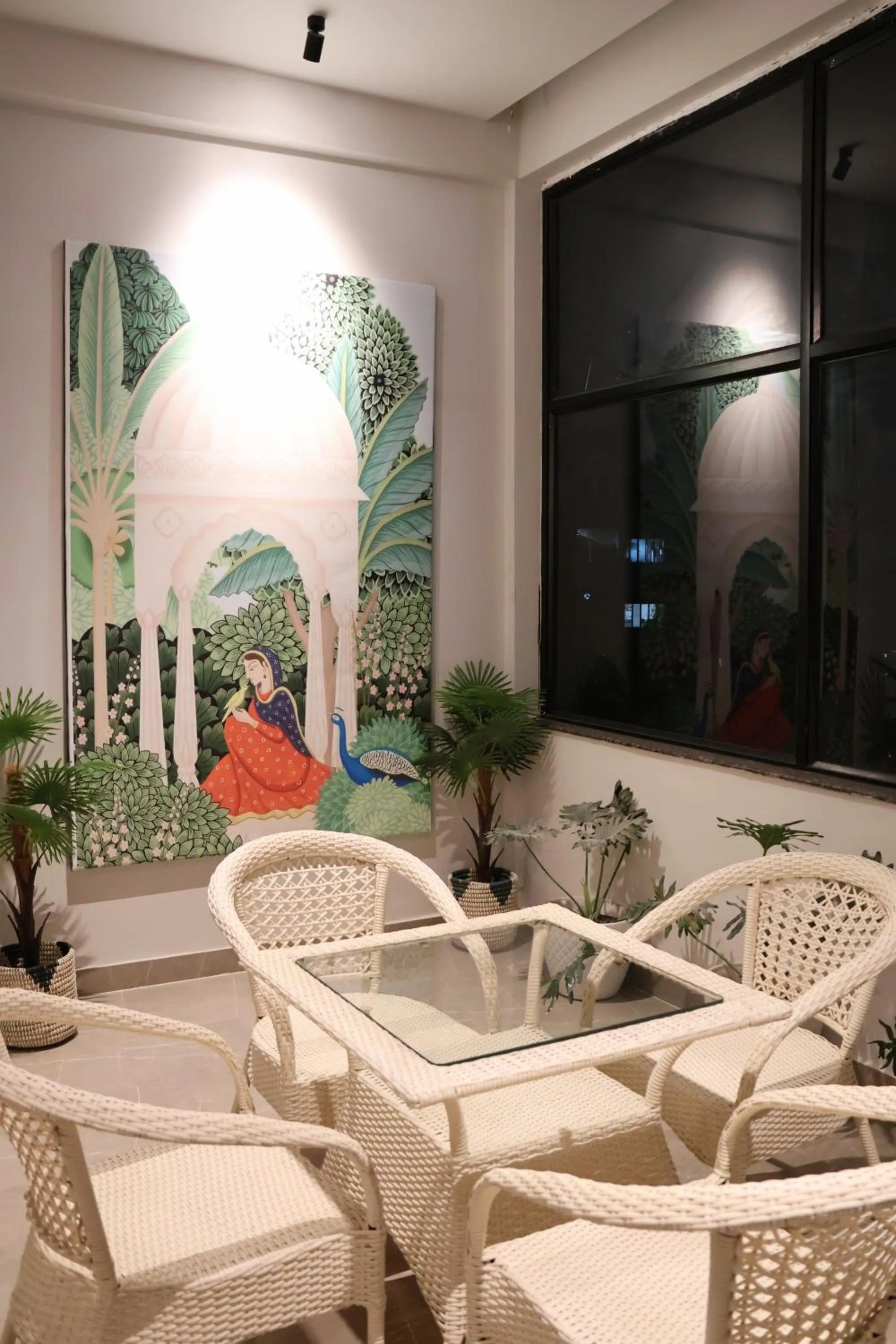 Seating area in Labels Hotel