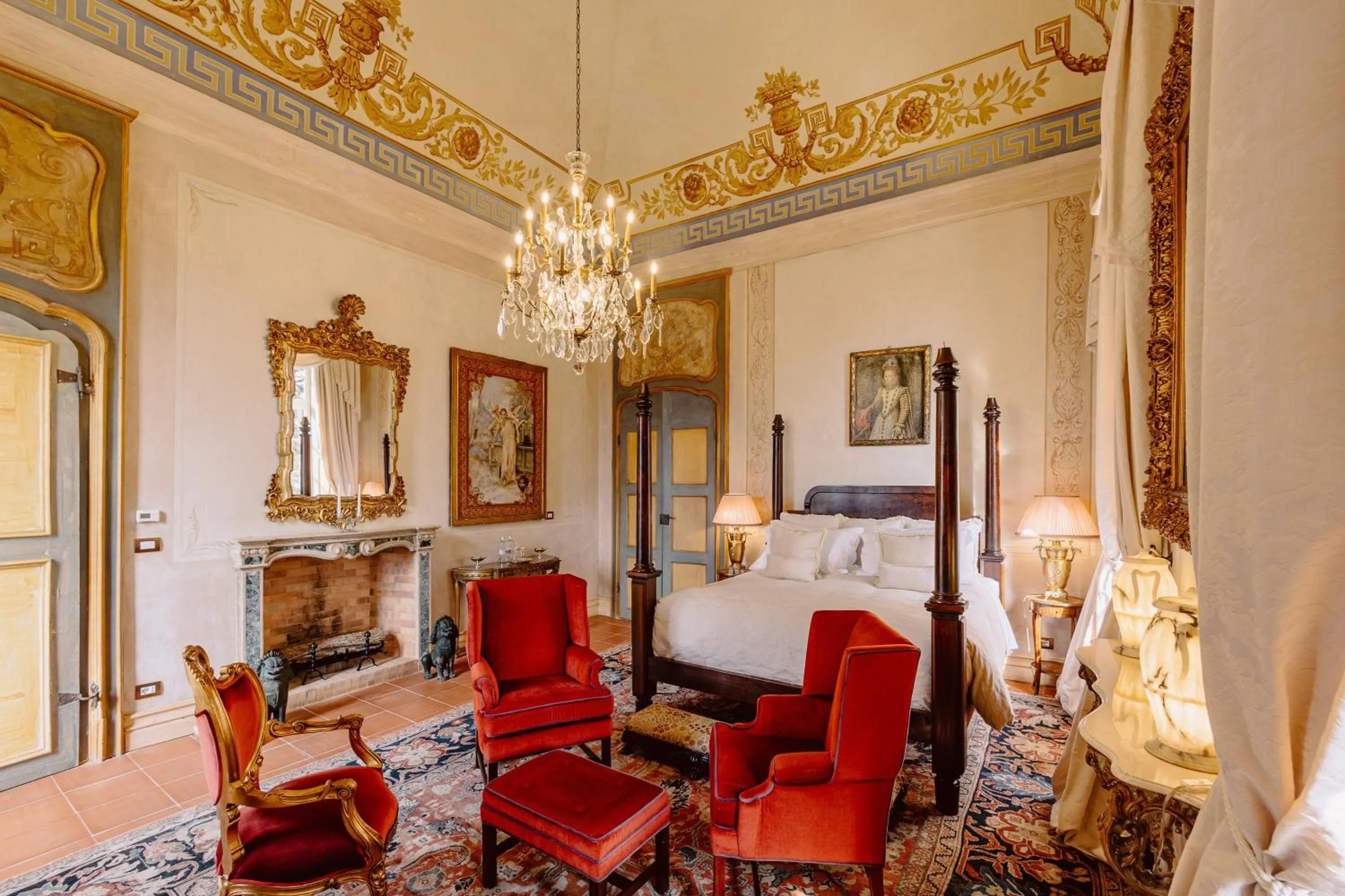 Bedroom, Bed in Castello di Casalborgone, Luxury Italian Castle Hotel