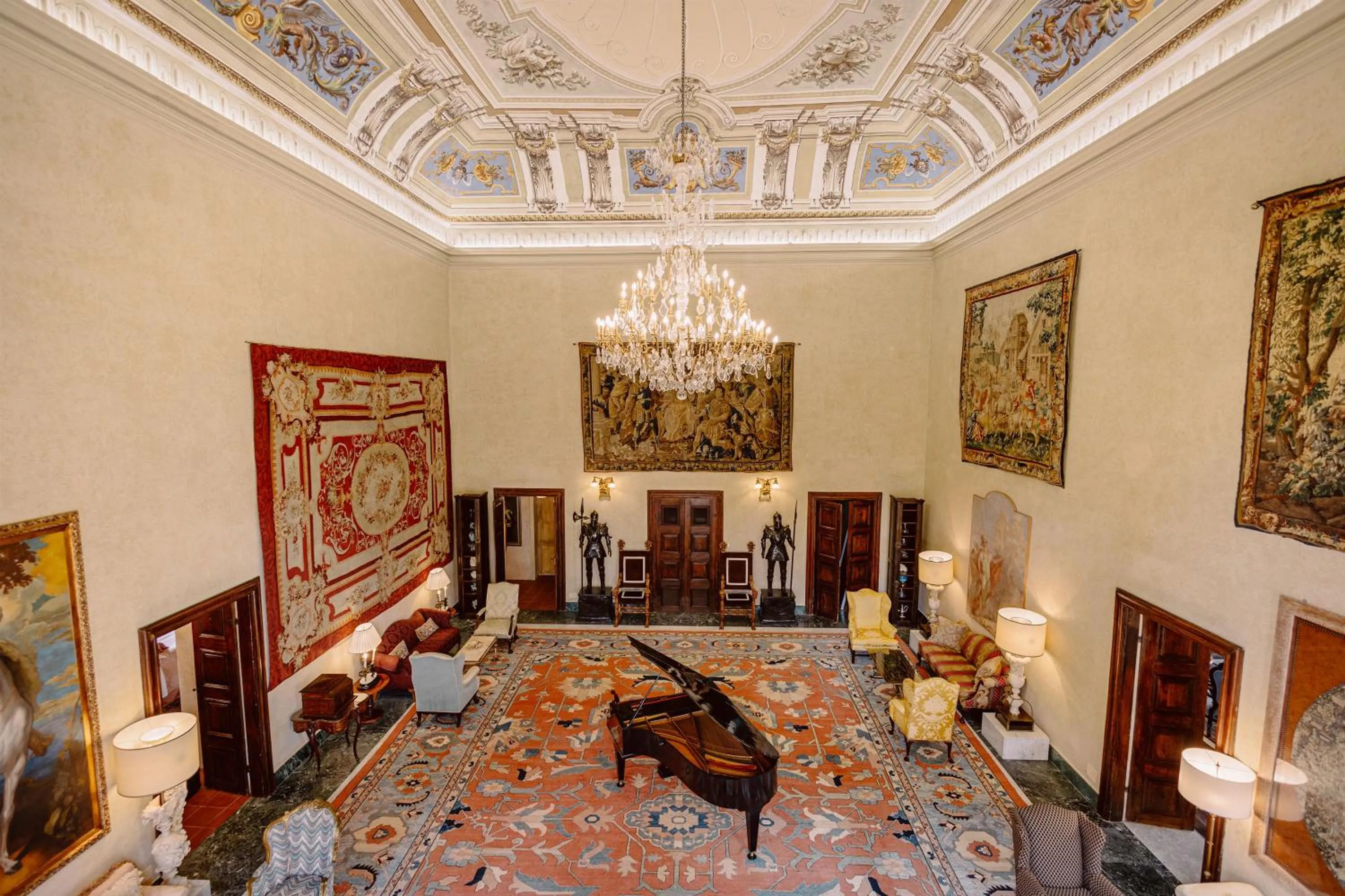 Seating area in Castello di Casalborgone, Luxury Italian Castle Hotel