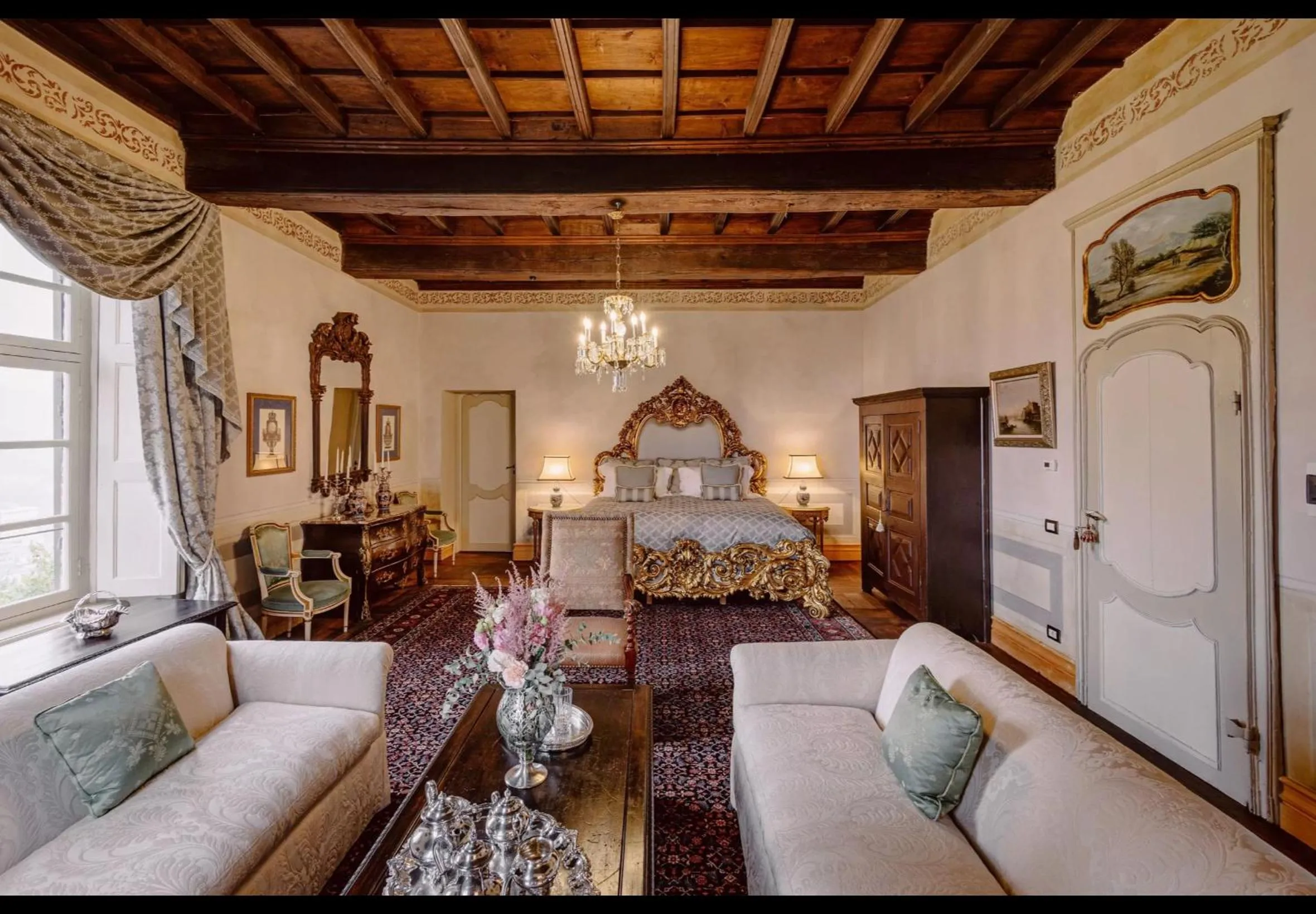 Seating area in Castello di Casalborgone, Luxury Italian Castle Hotel
