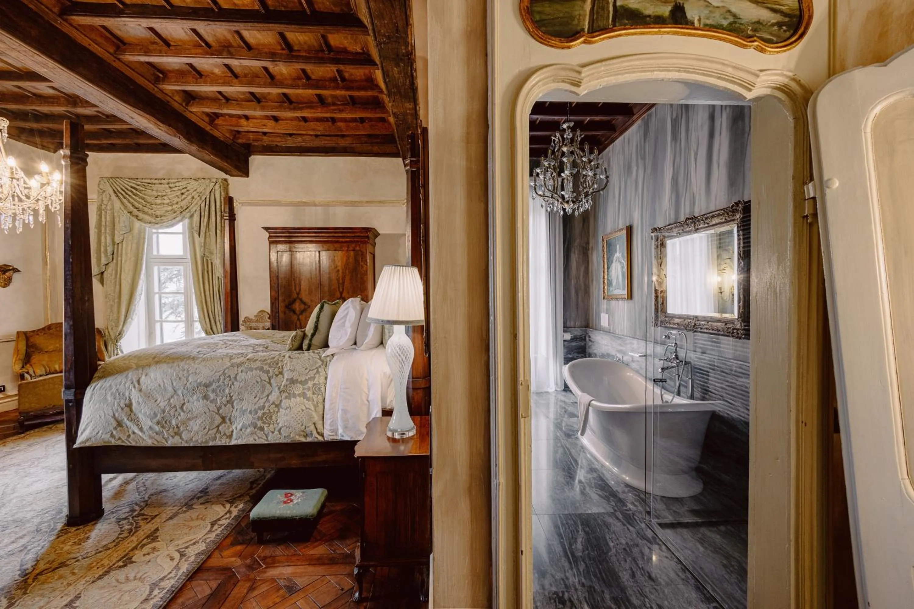 Bed in Castello di Casalborgone, Luxury Italian Castle Hotel
