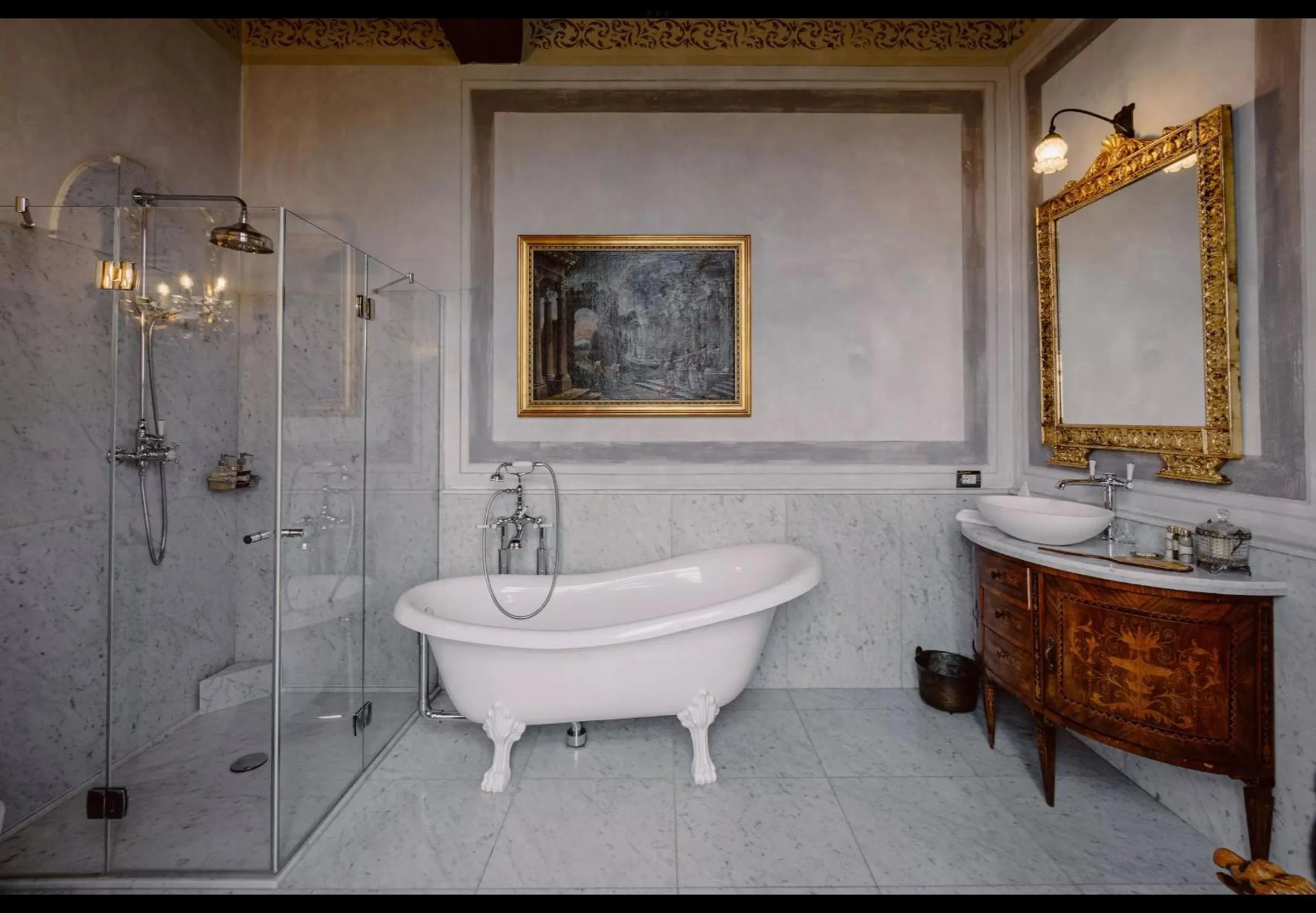 Bathroom in Castello di Casalborgone, Luxury Italian Castle Hotel