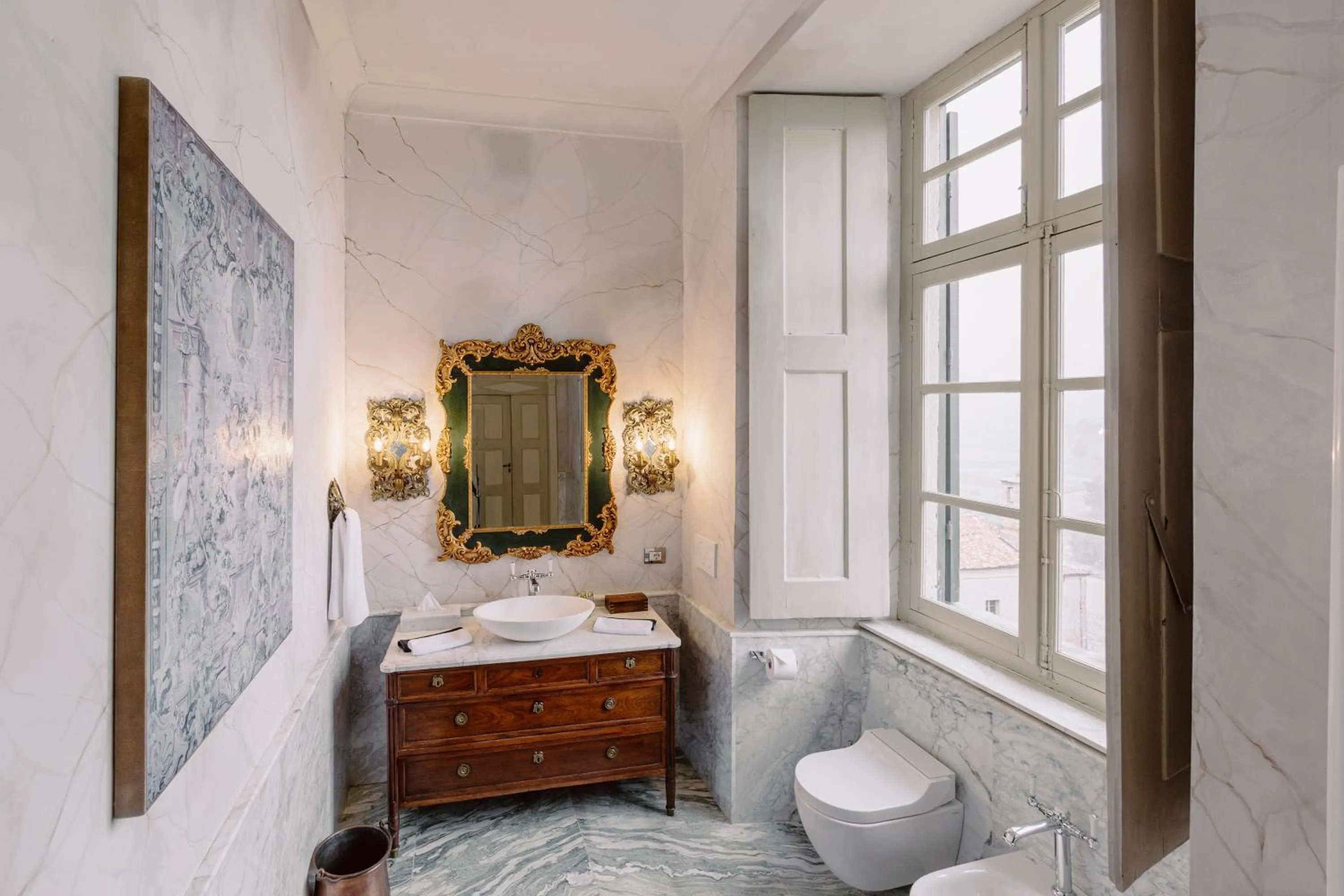 Bathroom in Castello di Casalborgone, Luxury Italian Castle Hotel
