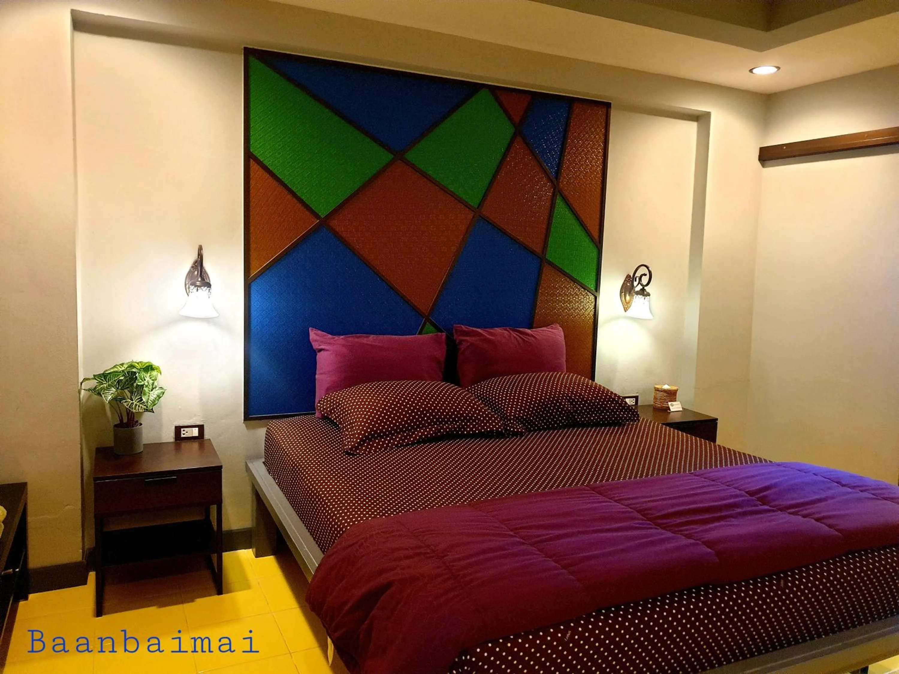 Bed in Baan Baimai Boutique Room