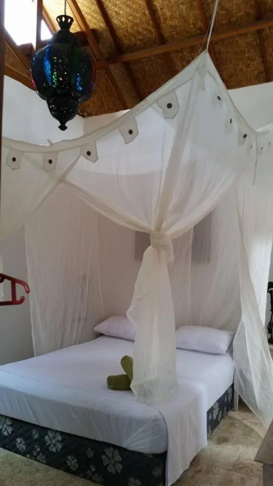 Photo of the whole room, Bed in Elephant House and Bungalows Gili Air