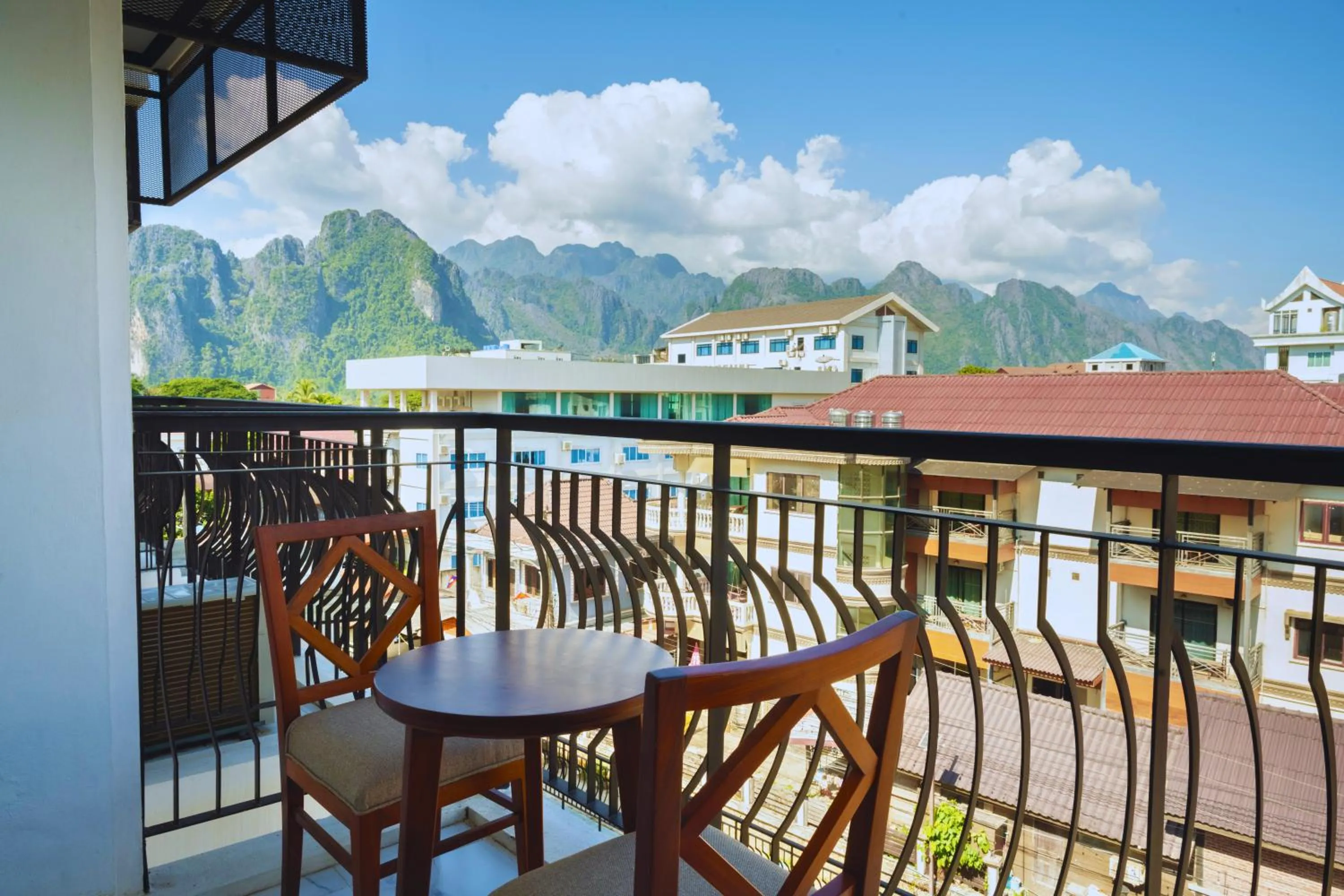 Balcony/Terrace in Oudomsin VangVieng Hotel