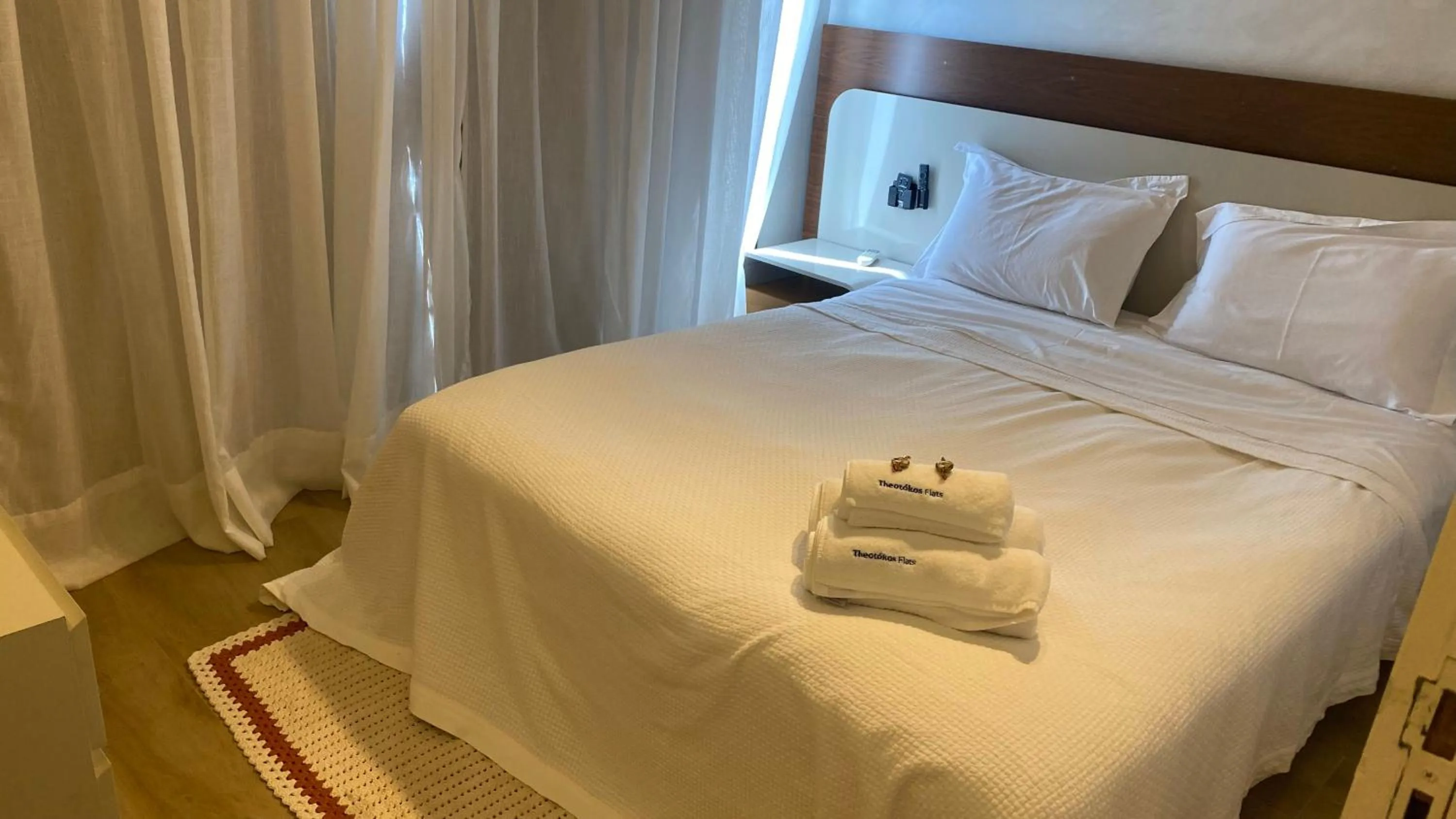 Bed in Apart-hotel Theotókos Flats