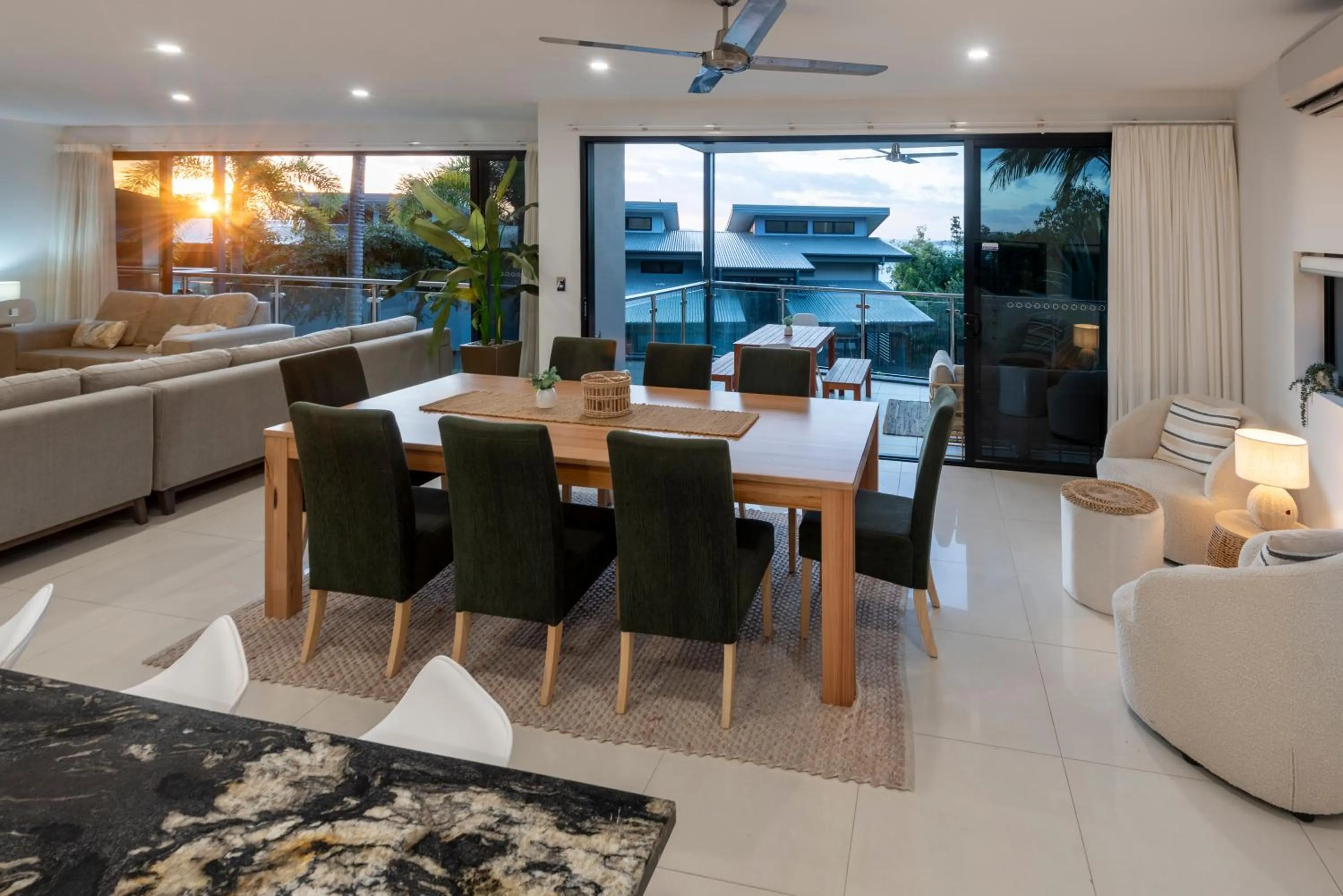Dining area in Pinnacle Apartments on Hamilton Island by HIHA