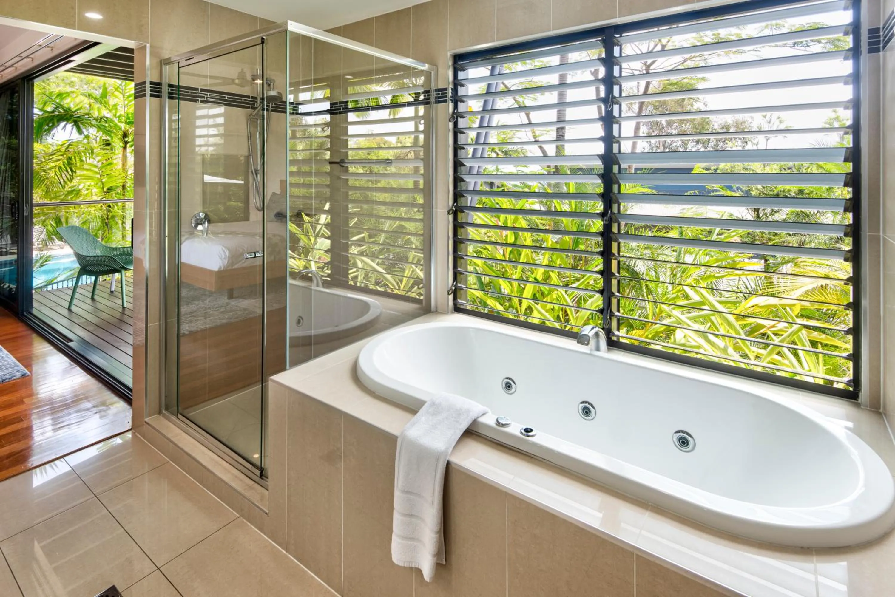 Bathroom in Pinnacle Apartments on Hamilton Island by HIHA