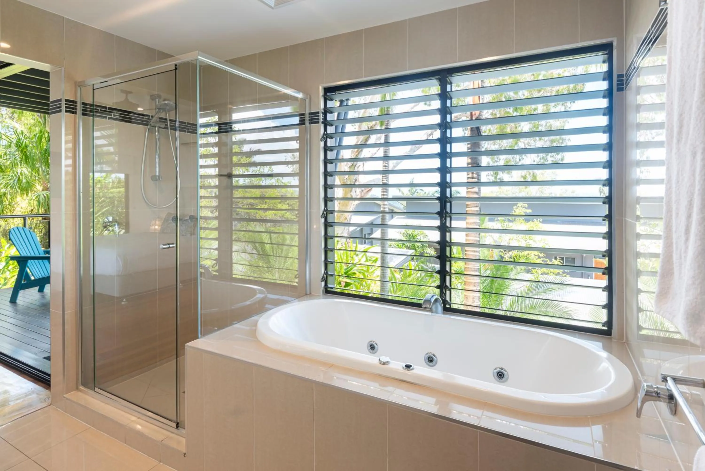 Bathroom in Pinnacle Apartments on Hamilton Island by HIHA