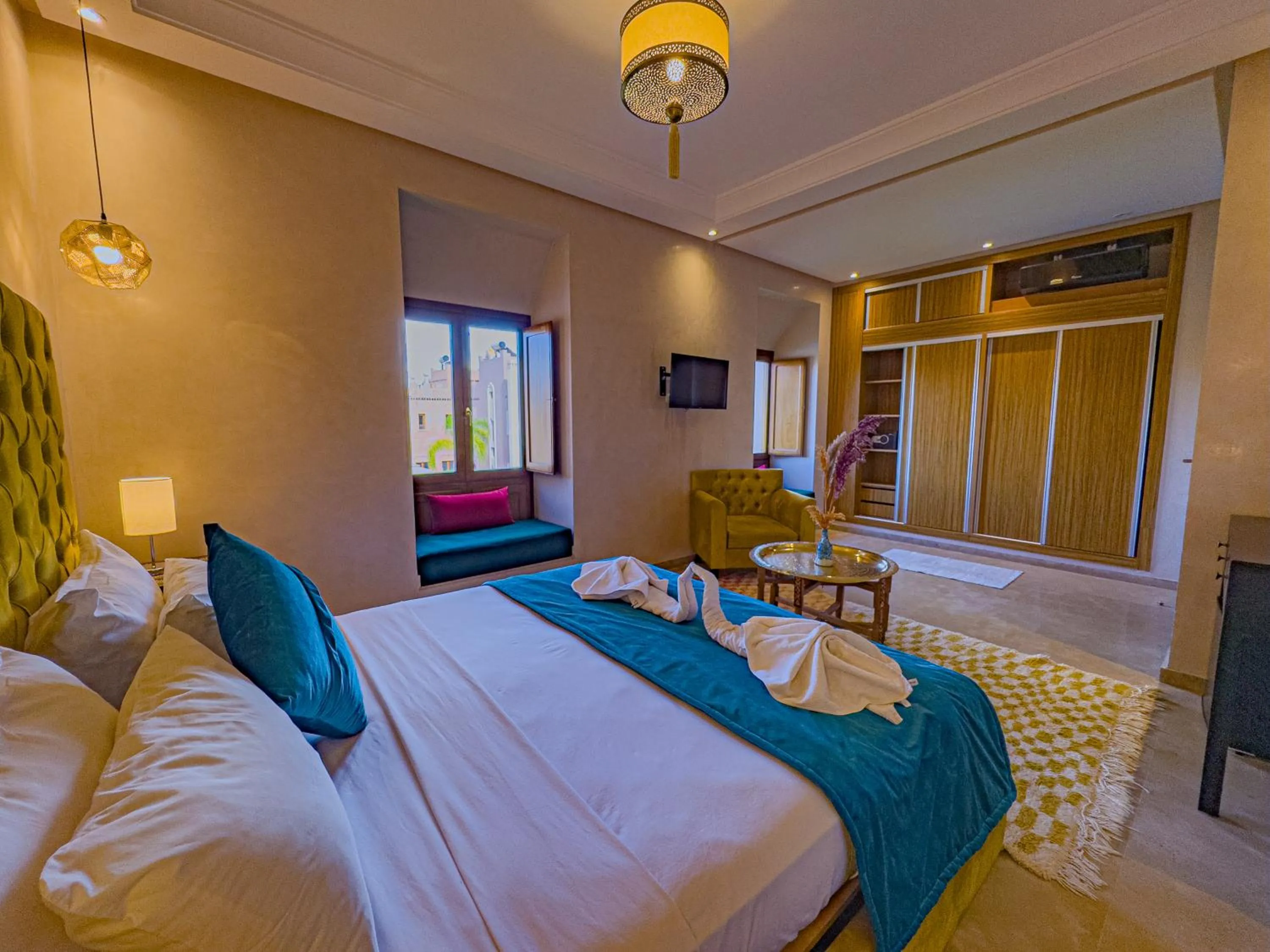 Bed in Riad Azia