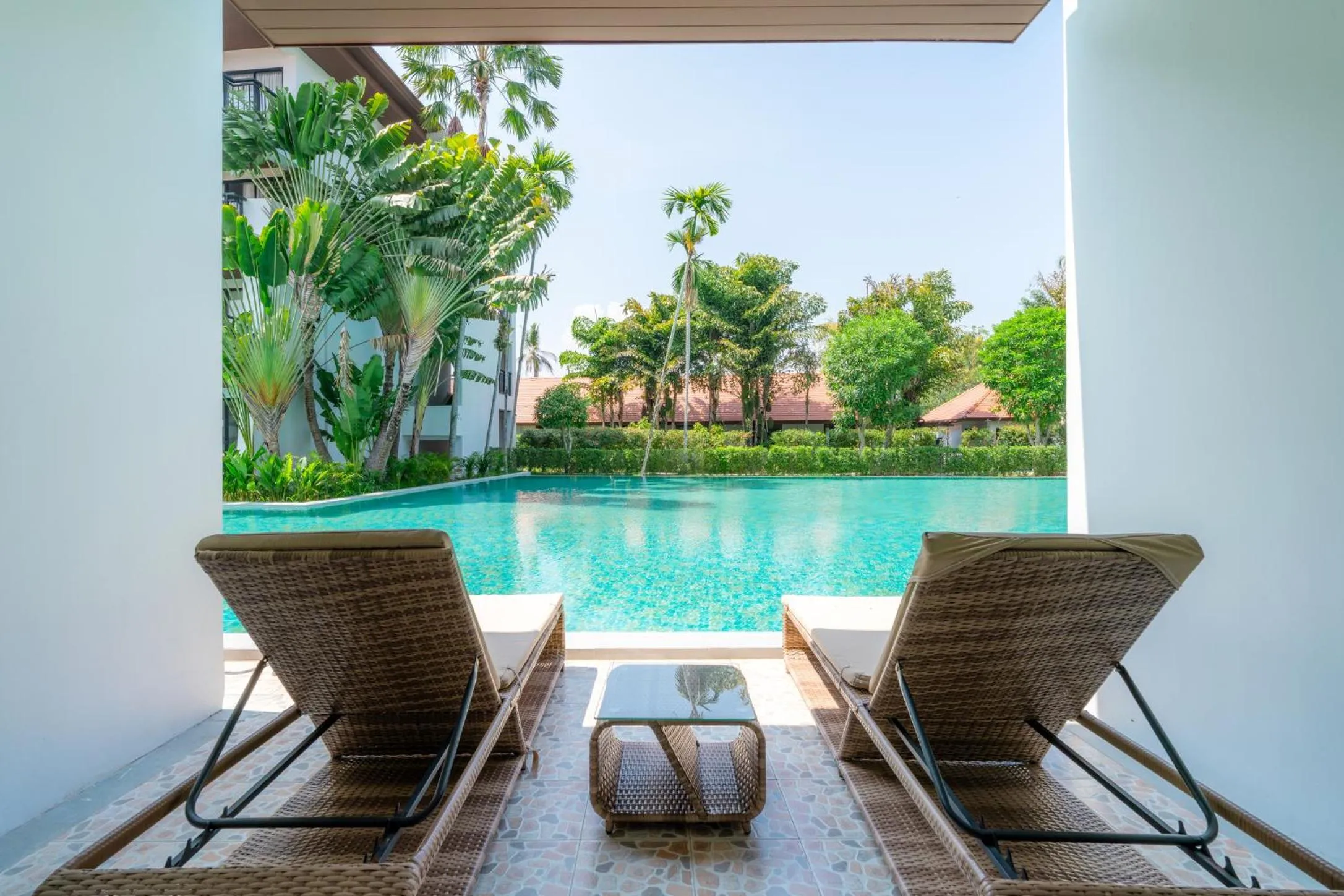 Pool view in D Varee Mai Khao Beach Resort, Thailand