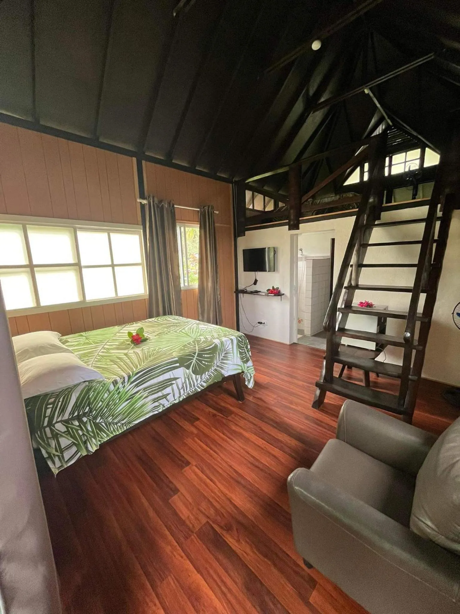 Bedroom, Bed in Pension Hibiscus Taha'a