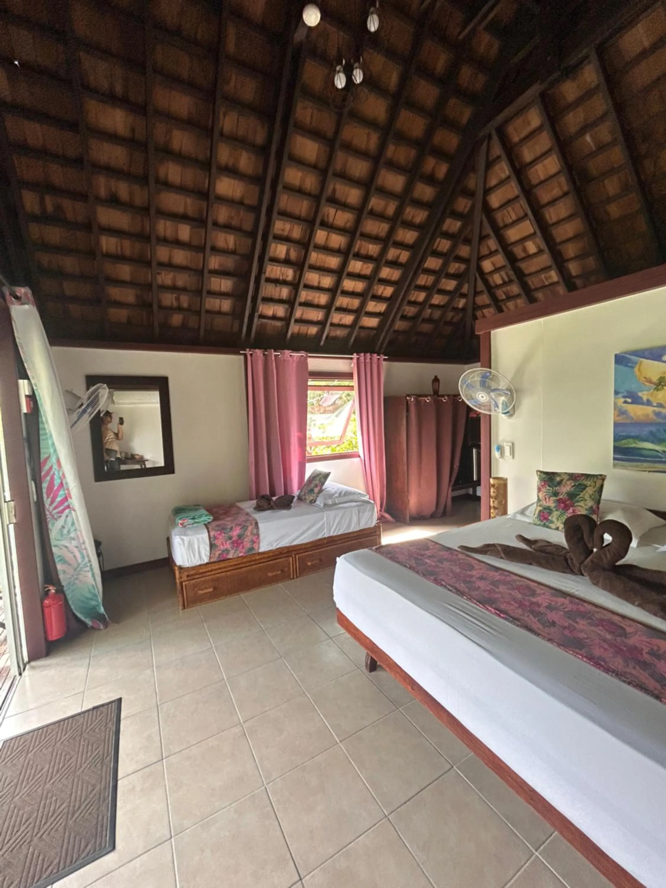 Property building, Bed in Pension Hibiscus Taha'a