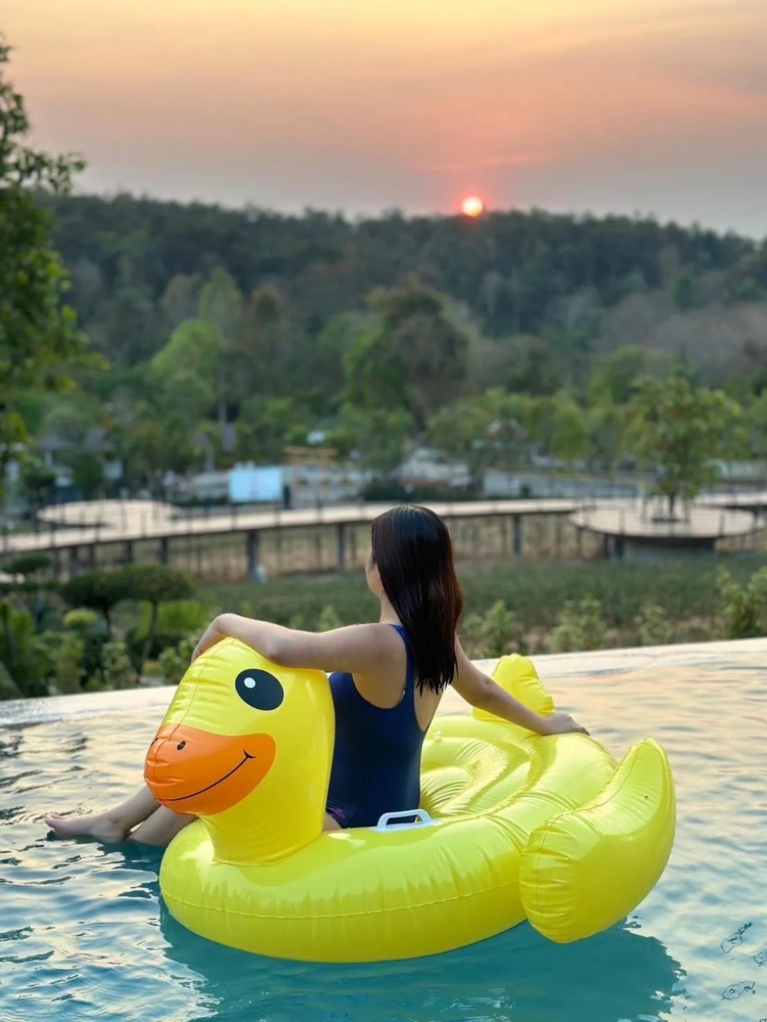 Pool view in PASSA ผัสสะ Tea Plantation @Mae On