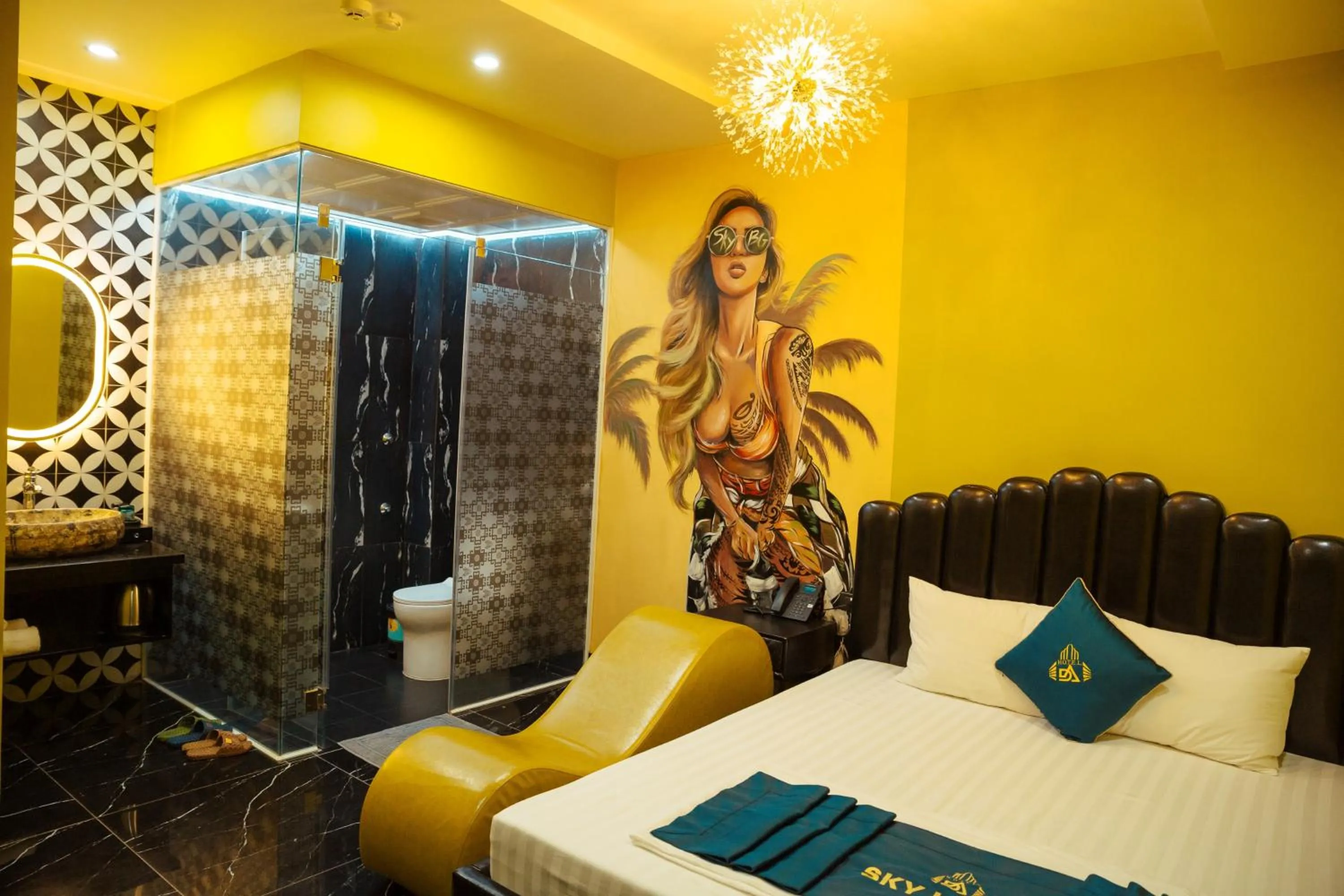 Bedroom, Bed in Sky Hotel Bắc Giang