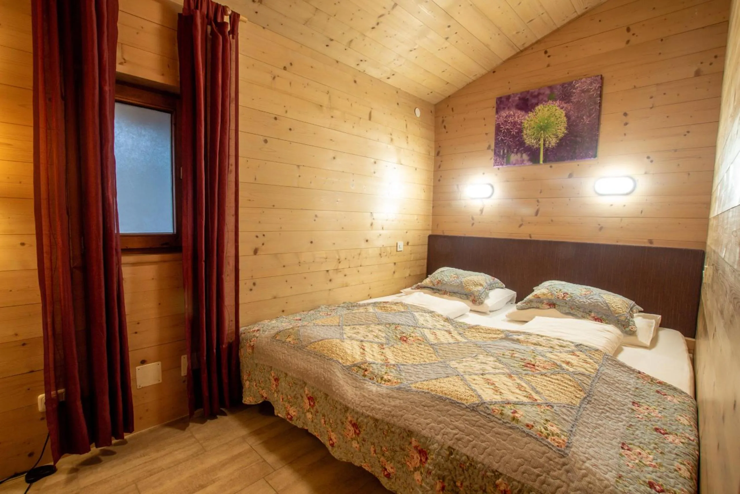 Bed in Lake and Mountain View