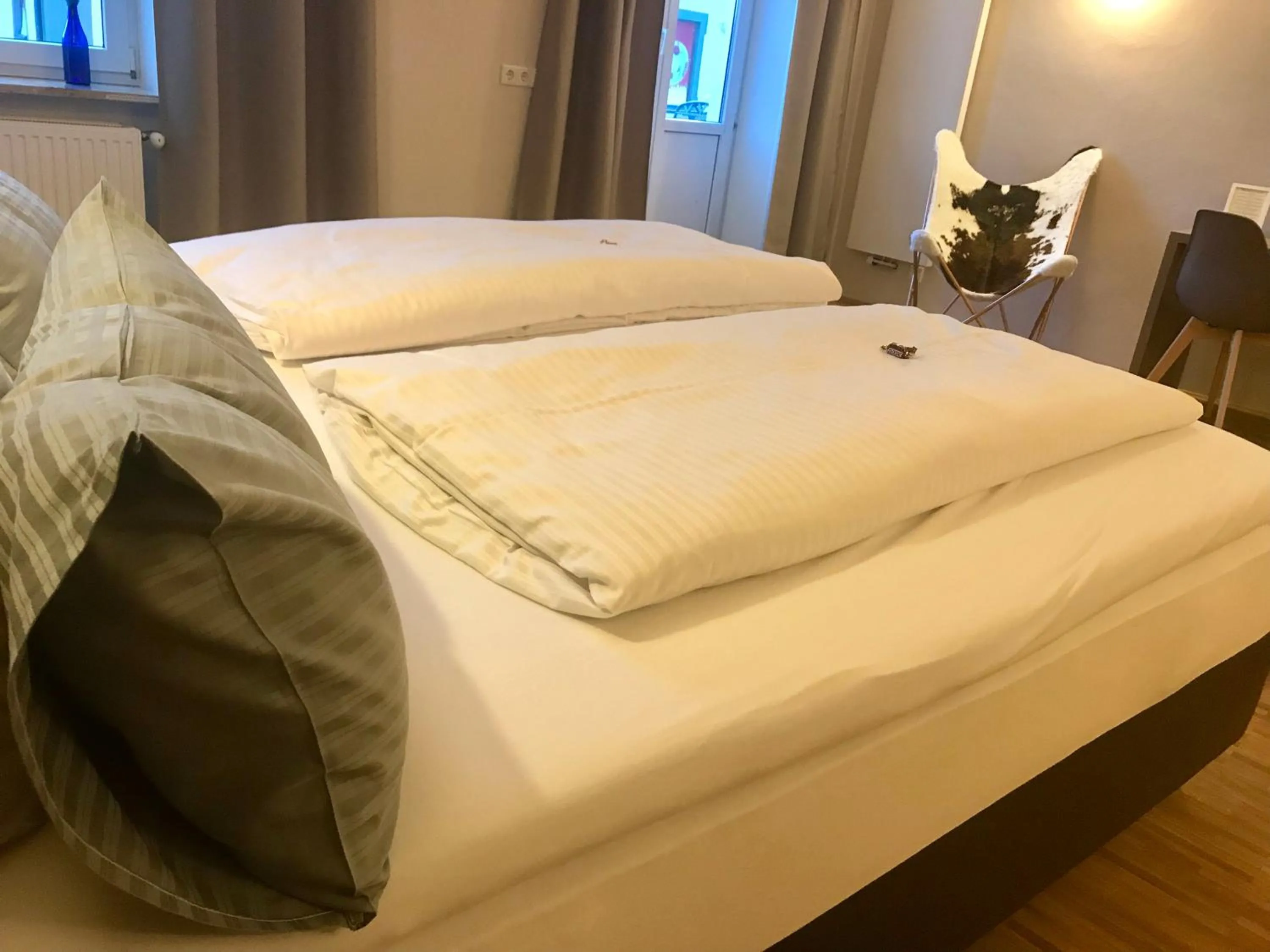 Balcony/Terrace, Bed in Gasthaus Schwan