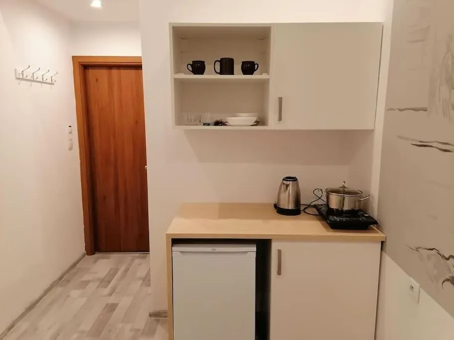 Kitchen or kitchenette in CityCenter NOWY ŚWIAT studio