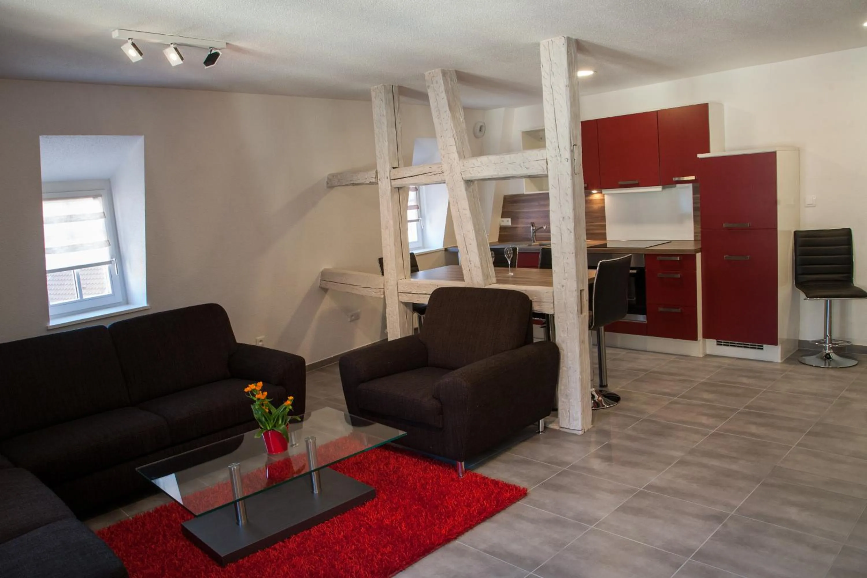 Kitchen or kitchenette in Appartements Le Hupsa Pfannala