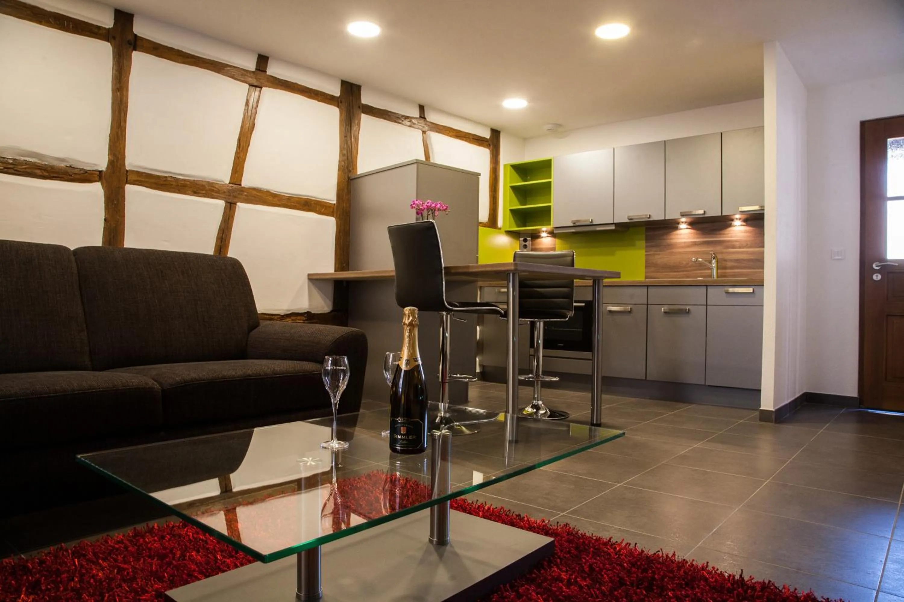 Kitchen or kitchenette in Appartements Le Hupsa Pfannala