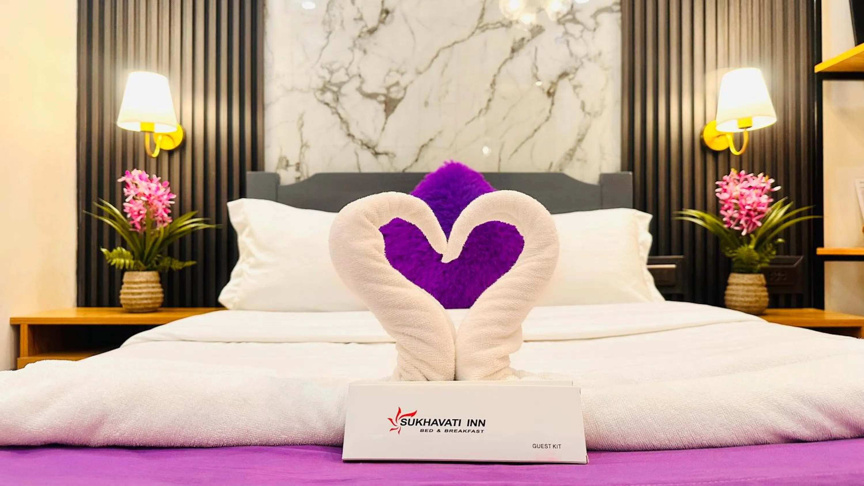 towels, Bed in Sukhavati Inn