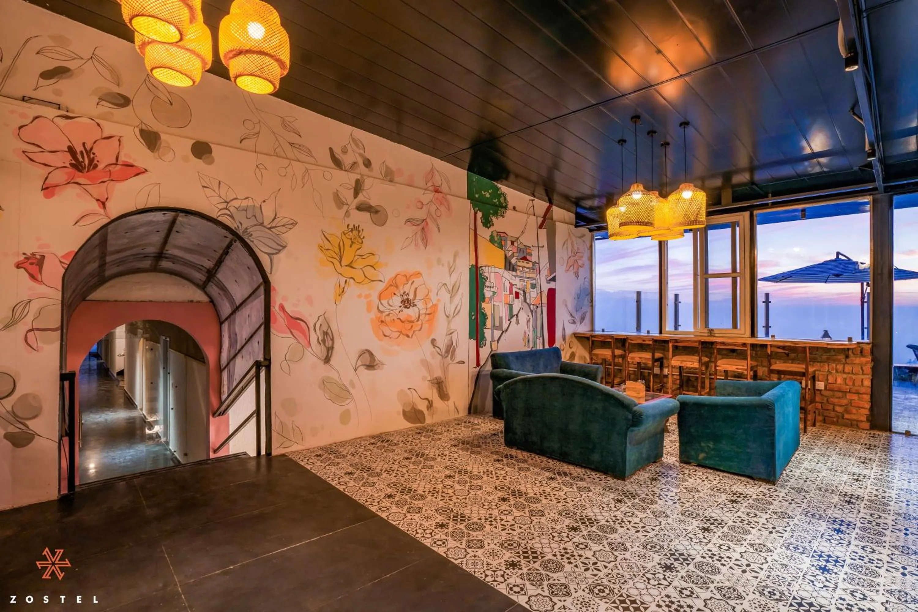 Living room in Zostel Mussoorie, Mall Road