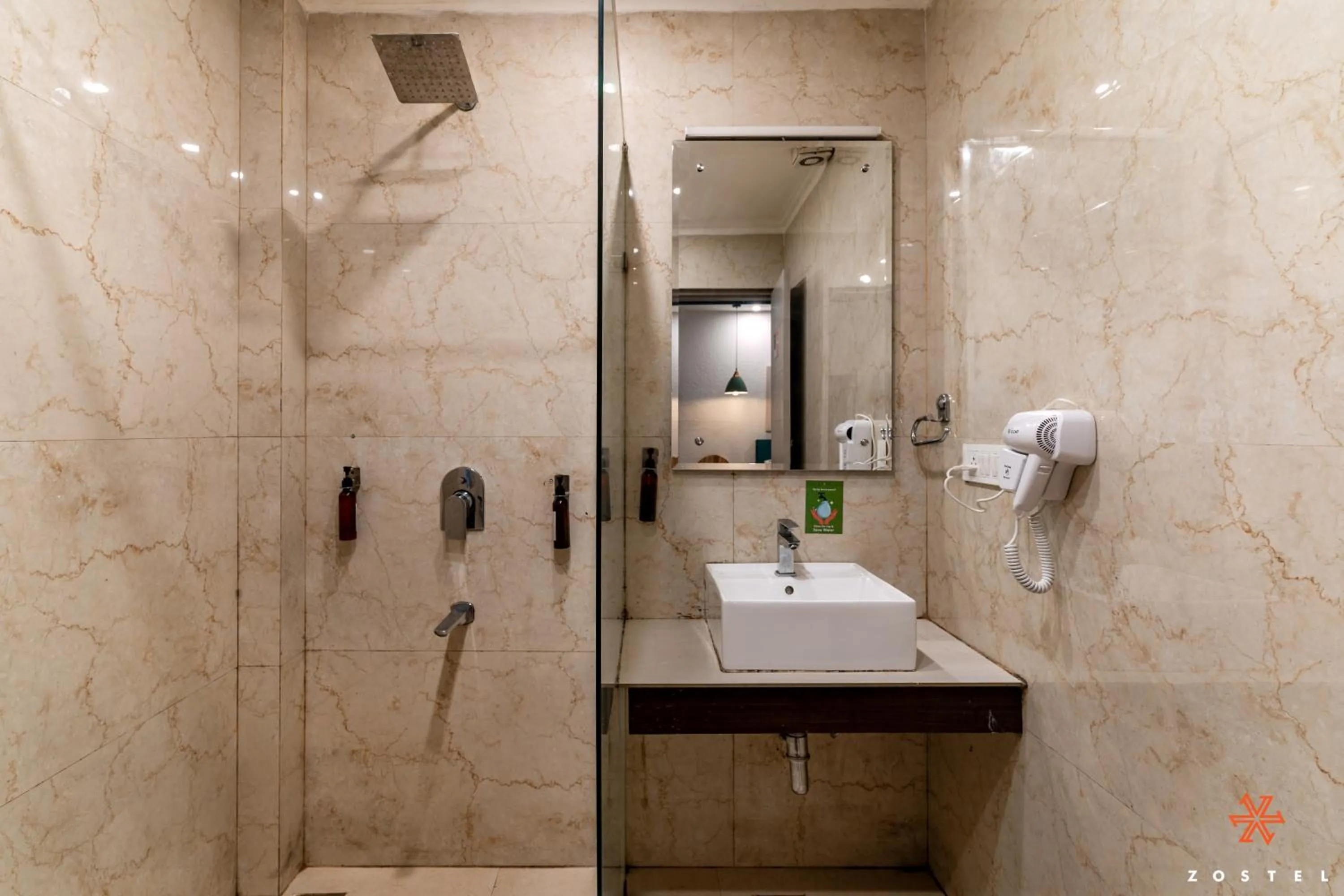 Shower in Zostel Mussoorie, Mall Road