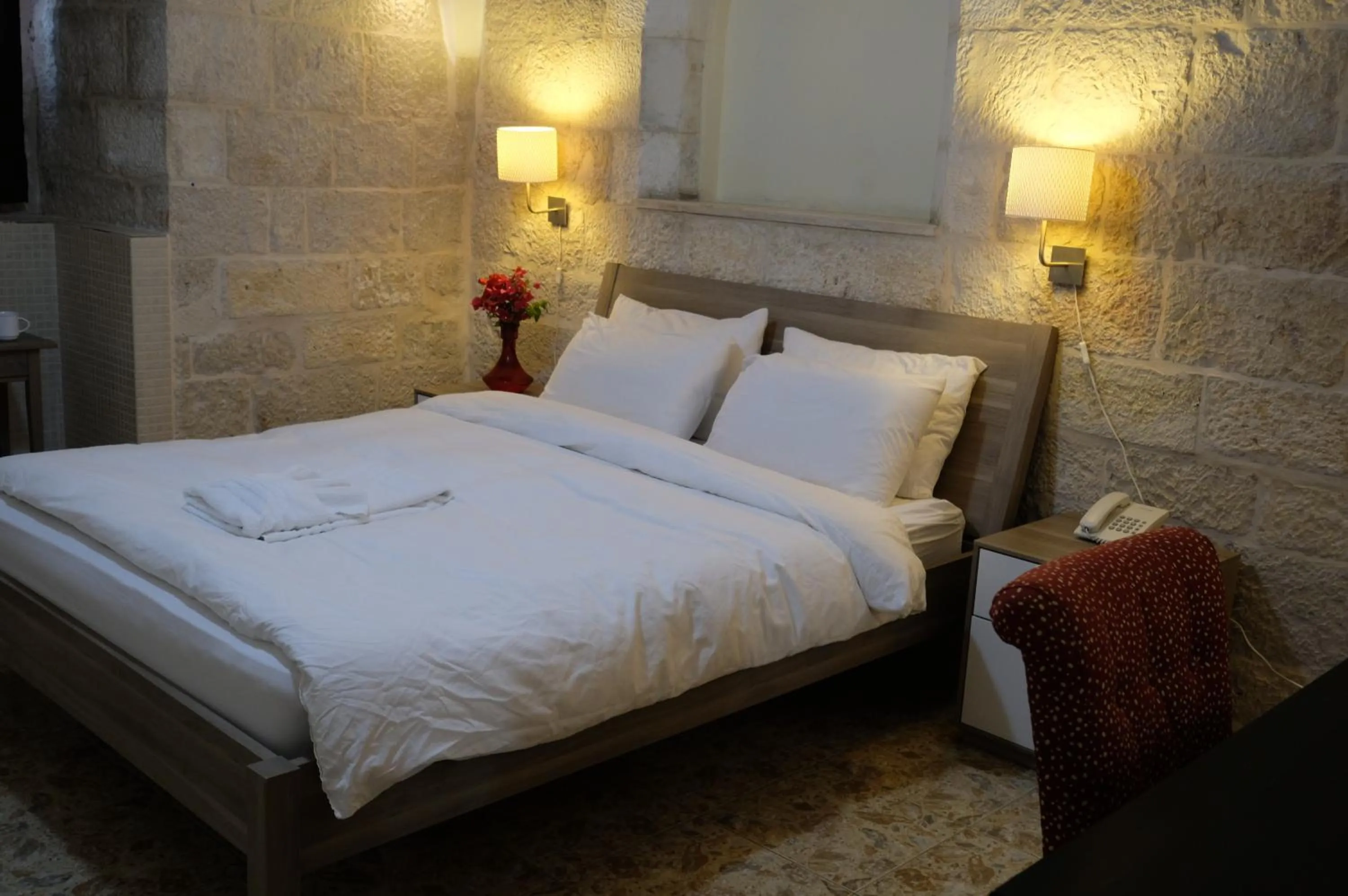 Bedroom, Bed in St. George’s Cathedral Pilgrim Guesthouse – Jerusalem