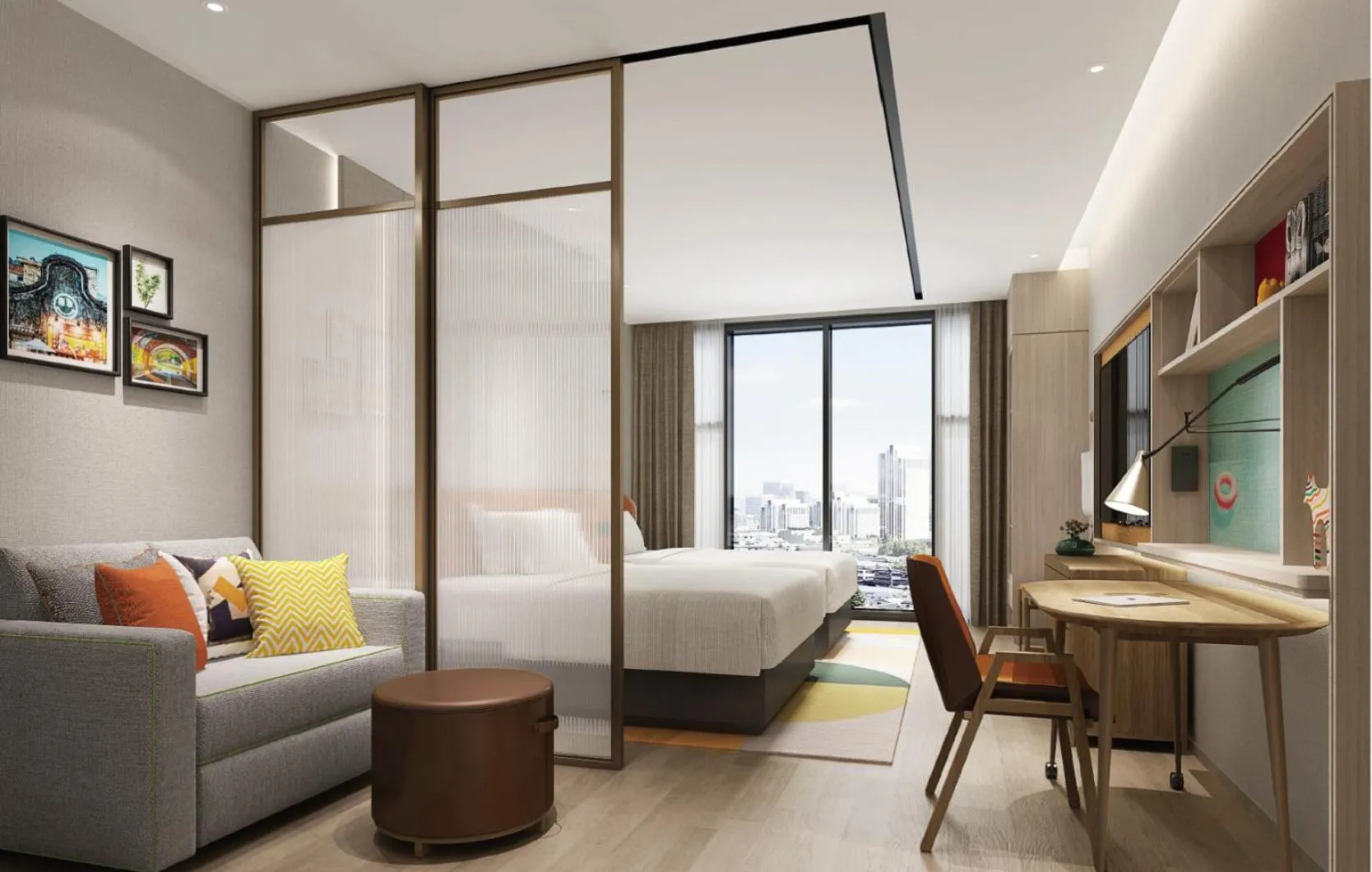 Bed in Home2 Suites By Hilton Hotel Guangzhou Baiyun International Airport Branch - Free Shuttle Bus to Guangzhou Baiyun International Airport & Free Deliver Service to Canton Fair Complex During Canton Fair Period