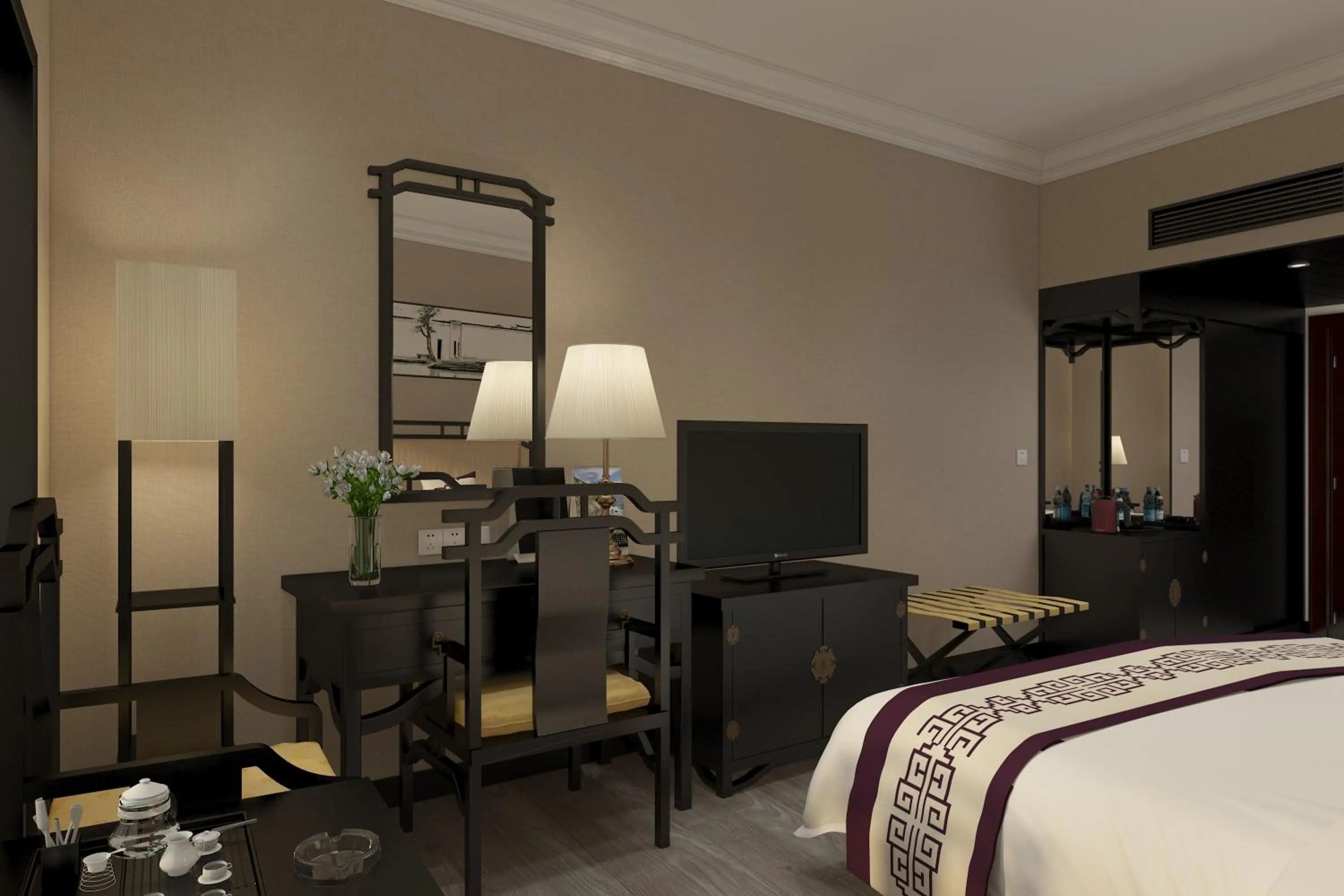 Bed in Yindo Jasper Hotel Zhuhai