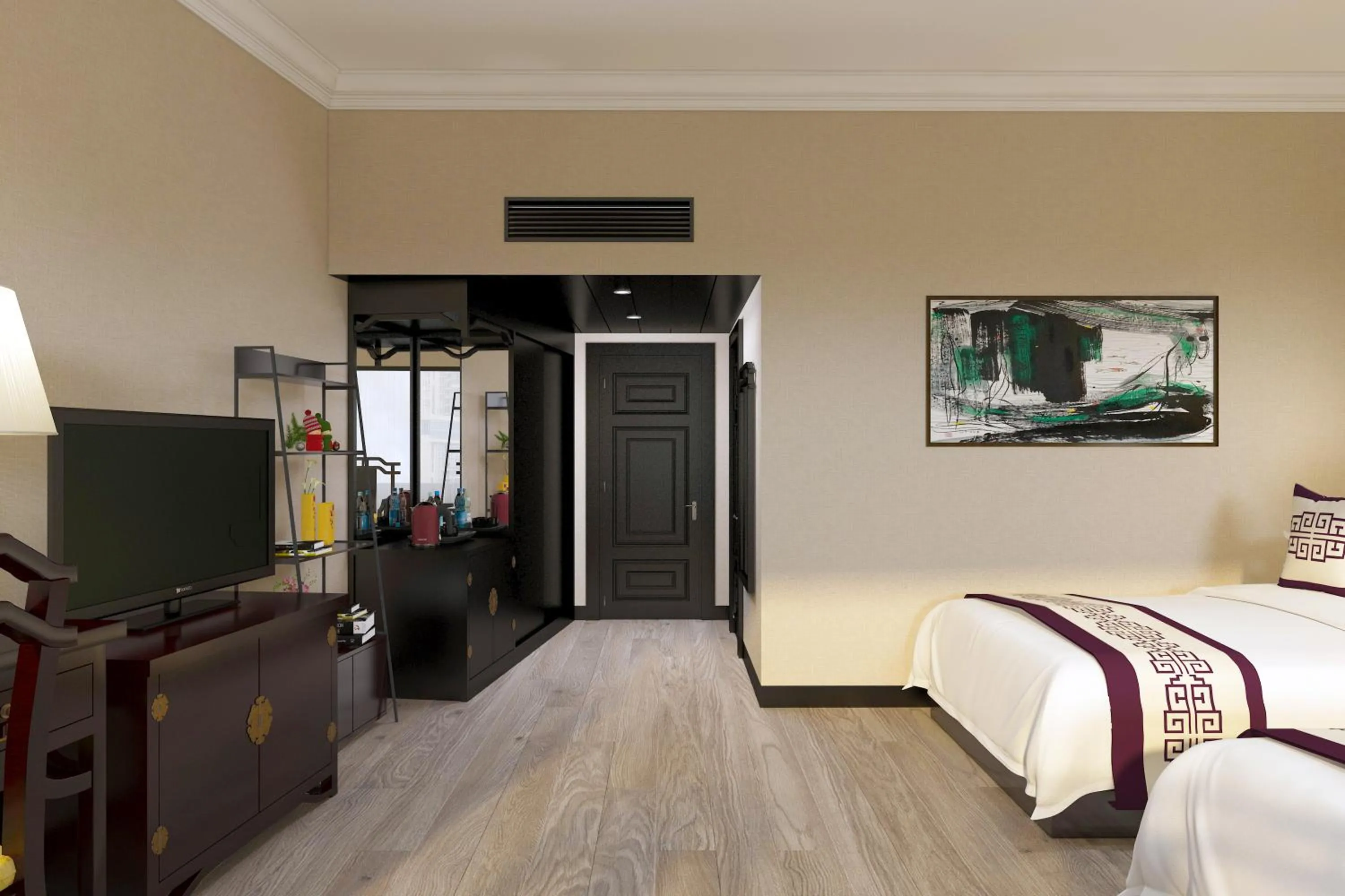 Bed in Yindo Jasper Hotel Zhuhai