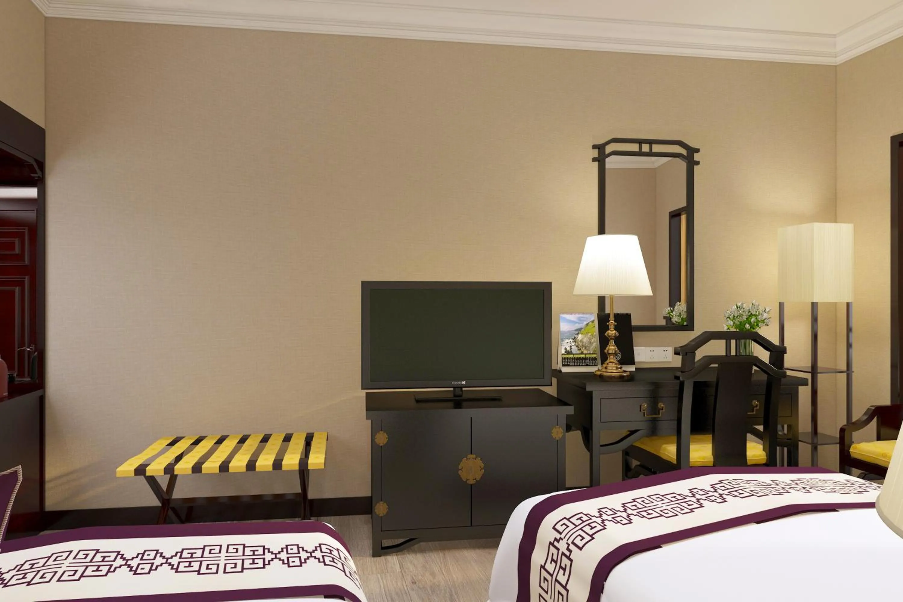 Bed in Yindo Jasper Hotel Zhuhai