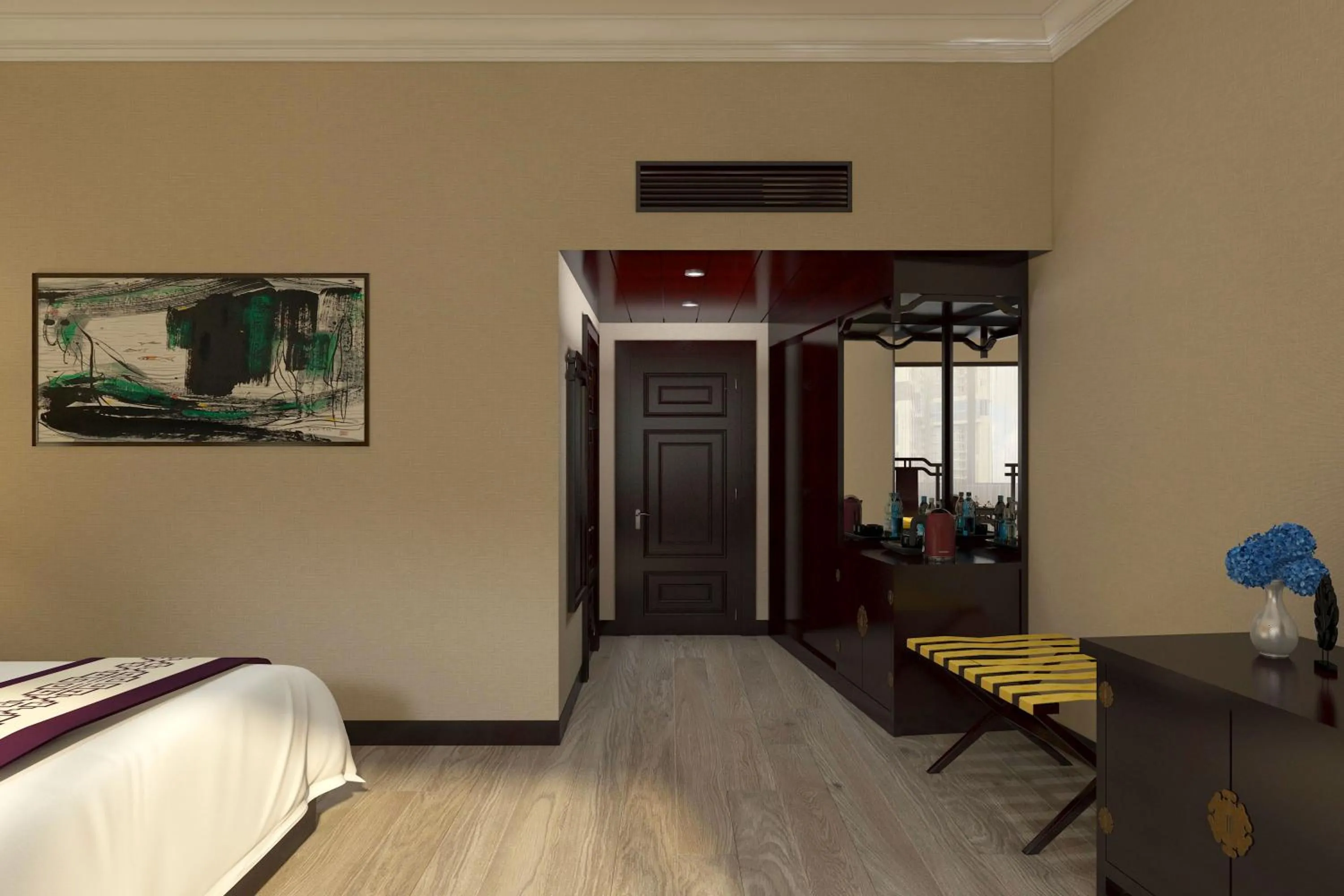 Bed in Yindo Jasper Hotel Zhuhai