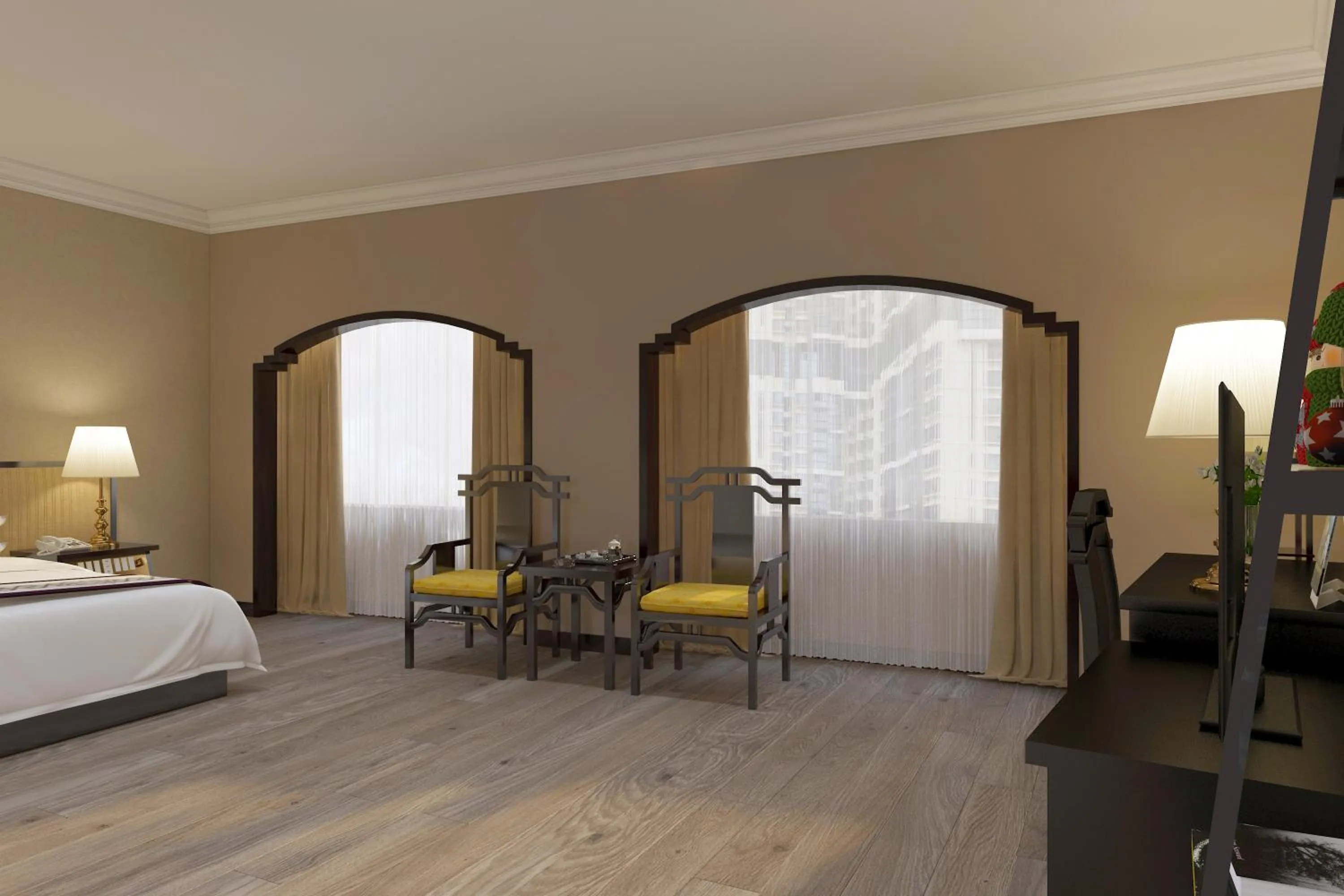 Bed in Yindo Jasper Hotel Zhuhai