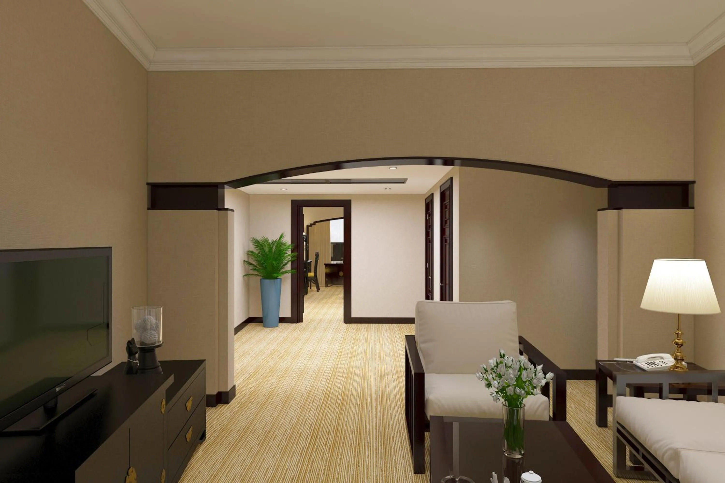 Bed in Yindo Jasper Hotel Zhuhai