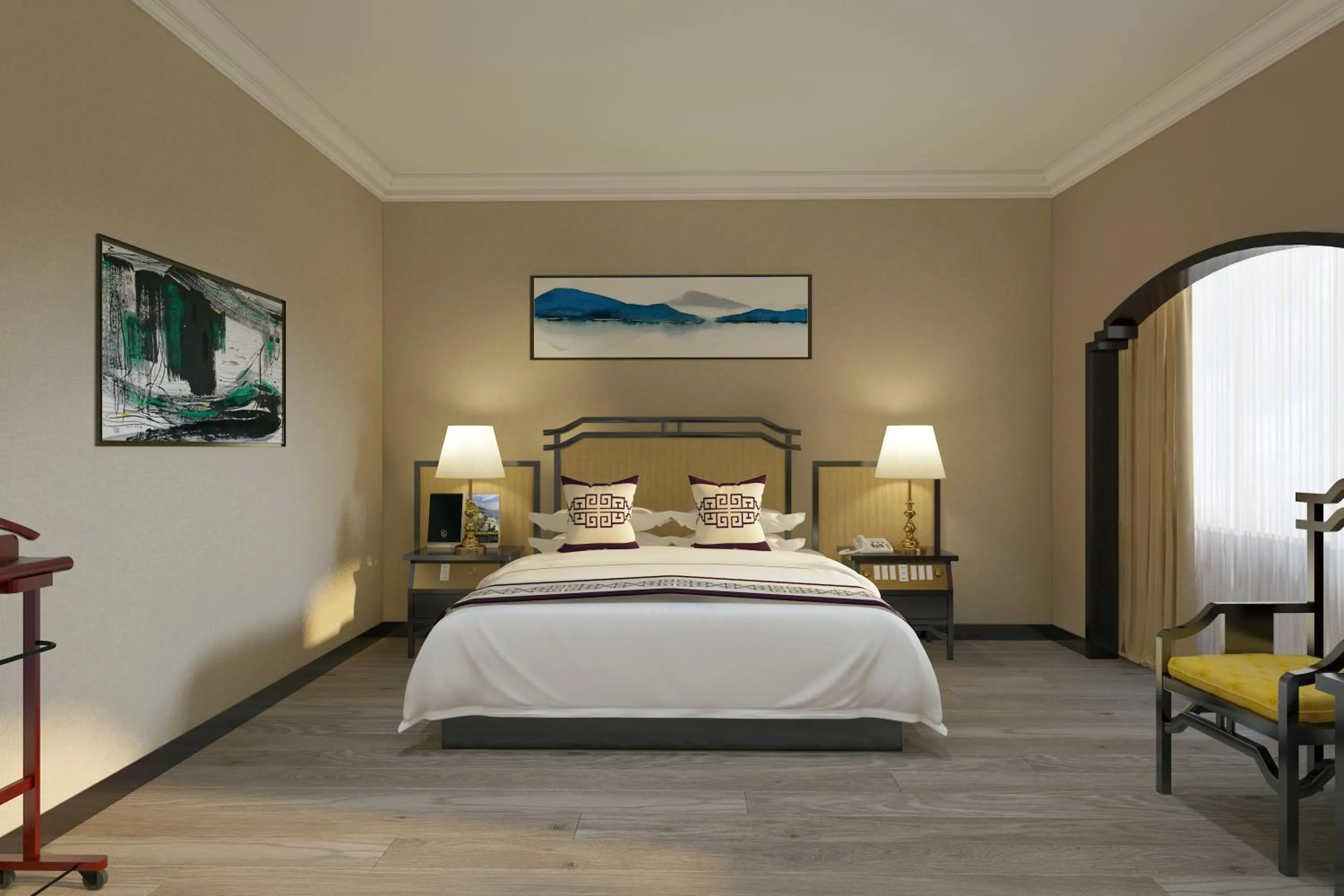 Bed in Yindo Jasper Hotel Zhuhai