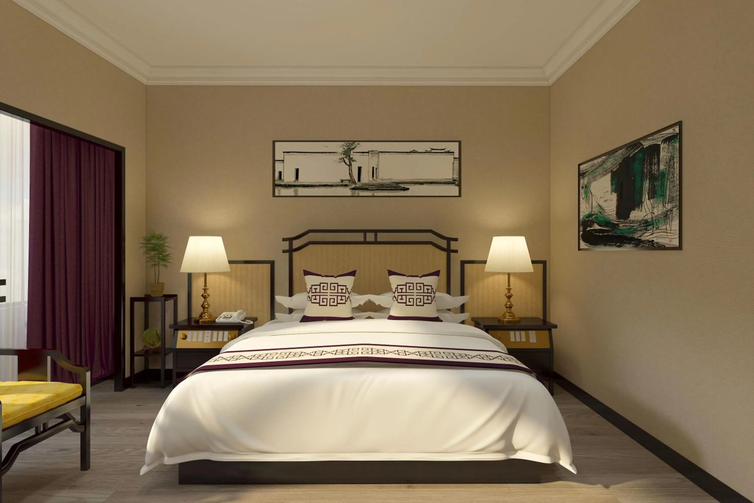 Bed in Yindo Jasper Hotel Zhuhai