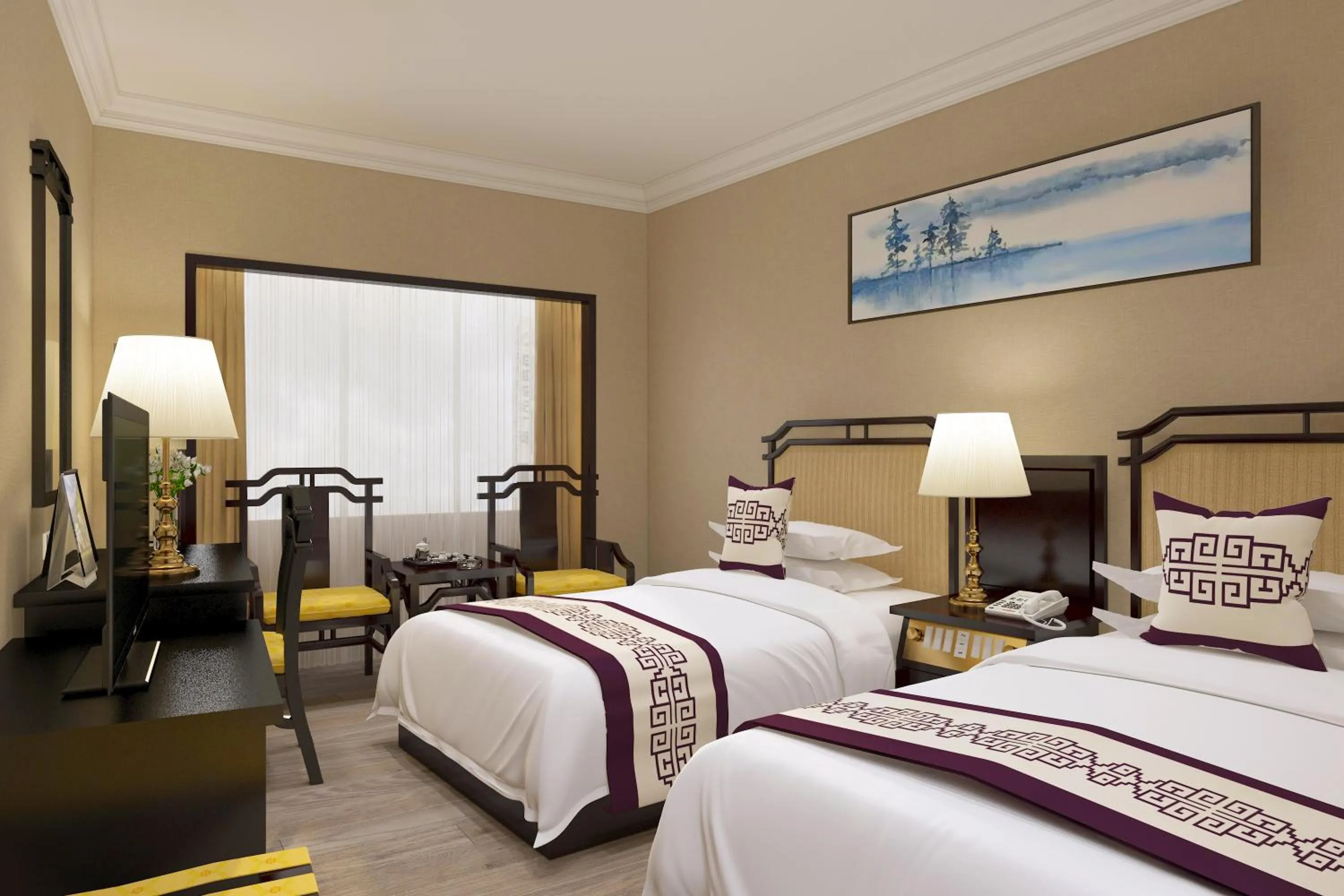 Bed in Yindo Jasper Hotel Zhuhai