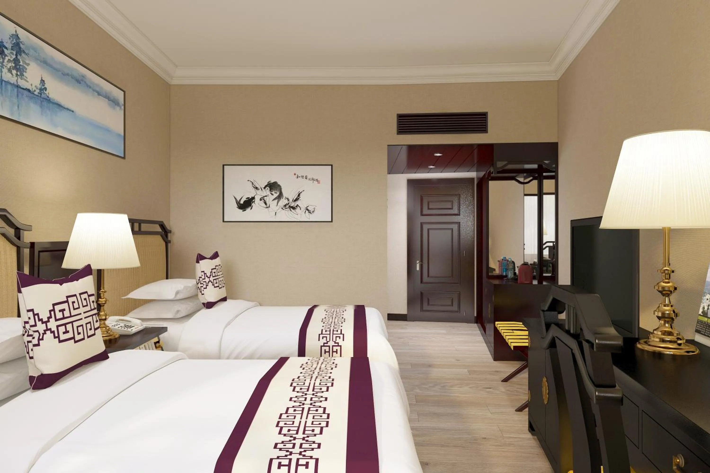 Bed in Yindo Jasper Hotel Zhuhai