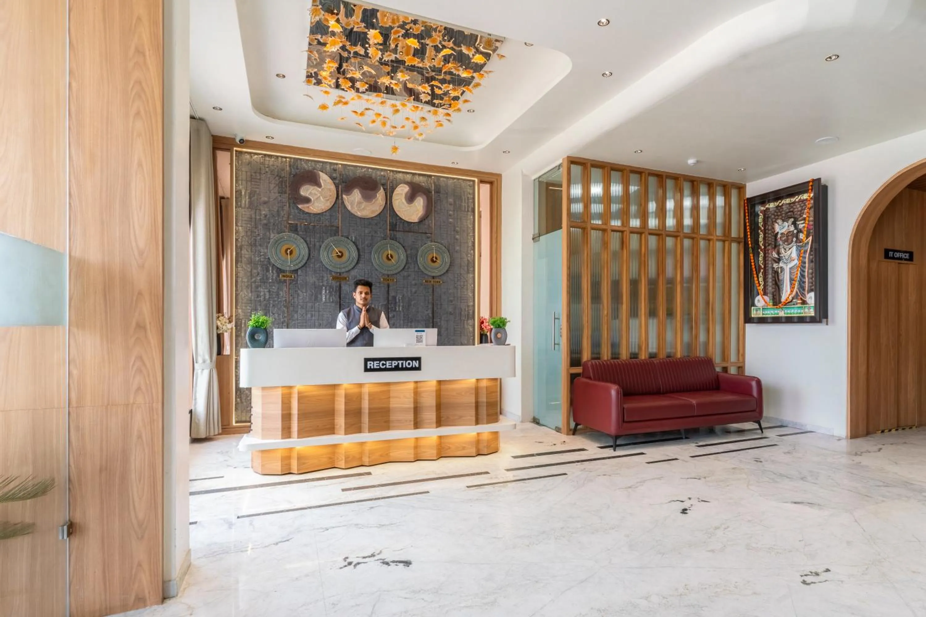 Lobby or reception in Pride Elite Dwarka Near Dwarkadhish Temple