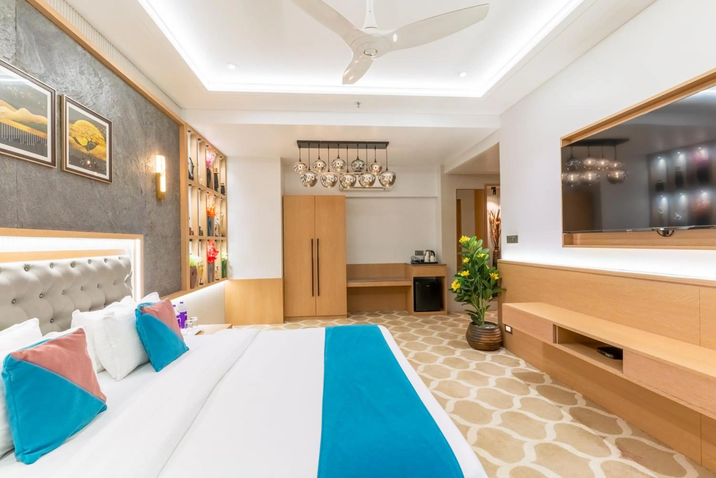 Bed in Pride Elite Dwarka Near Dwarkadhish Temple