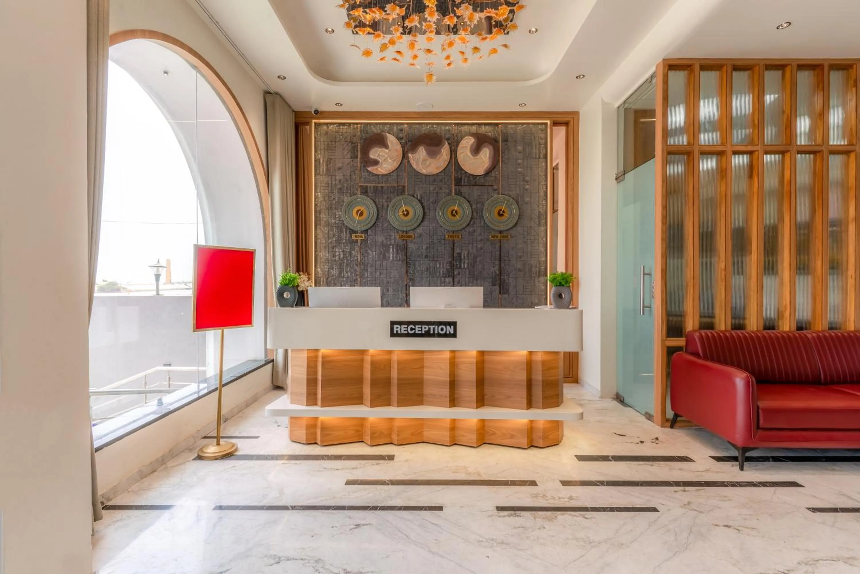 Lobby or reception in Pride Elite Dwarka Near Dwarkadhish Temple