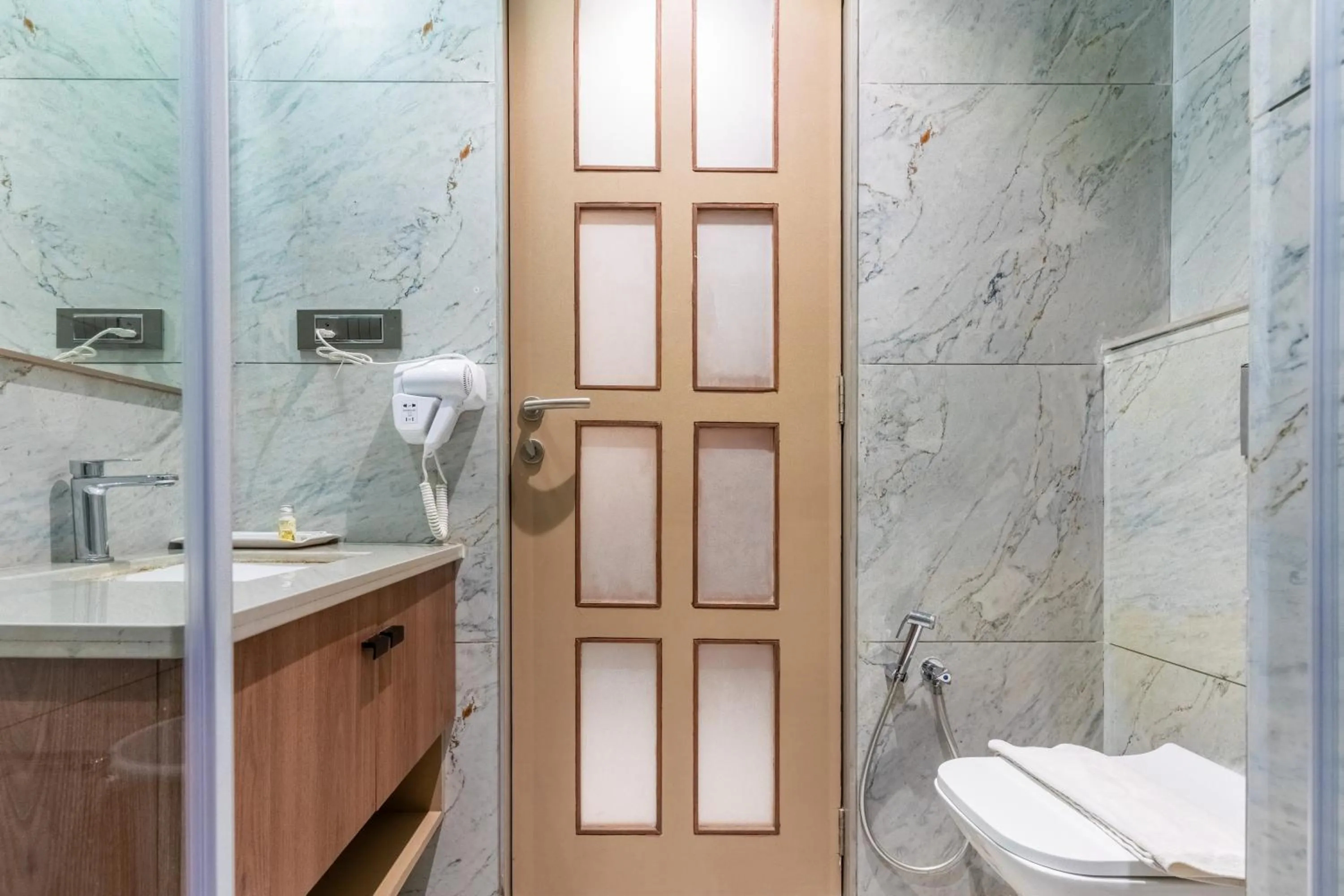 Bathroom in Pride Elite Dwarka Near Dwarkadhish Temple