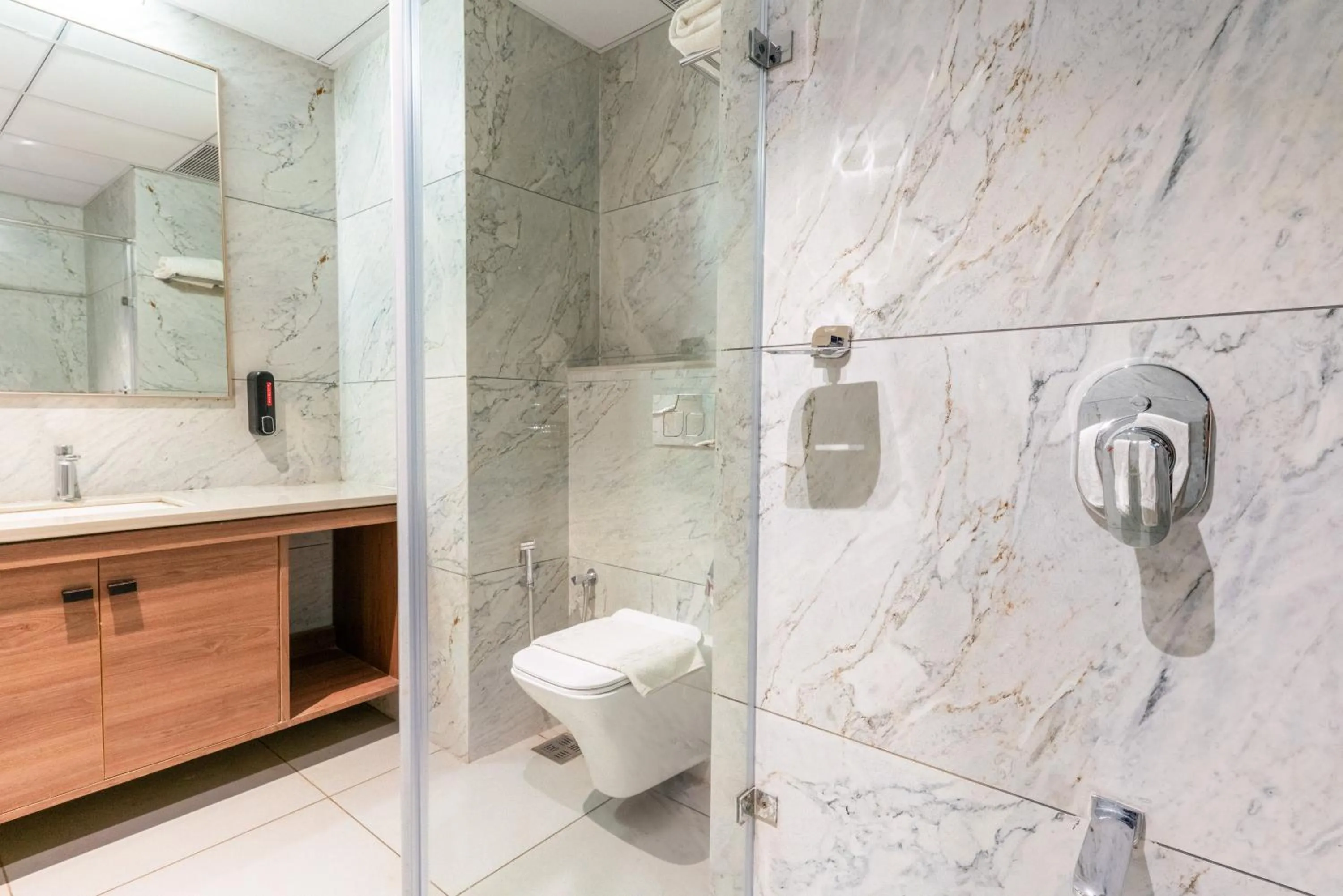 Bathroom in Pride Elite Dwarka Near Dwarkadhish Temple